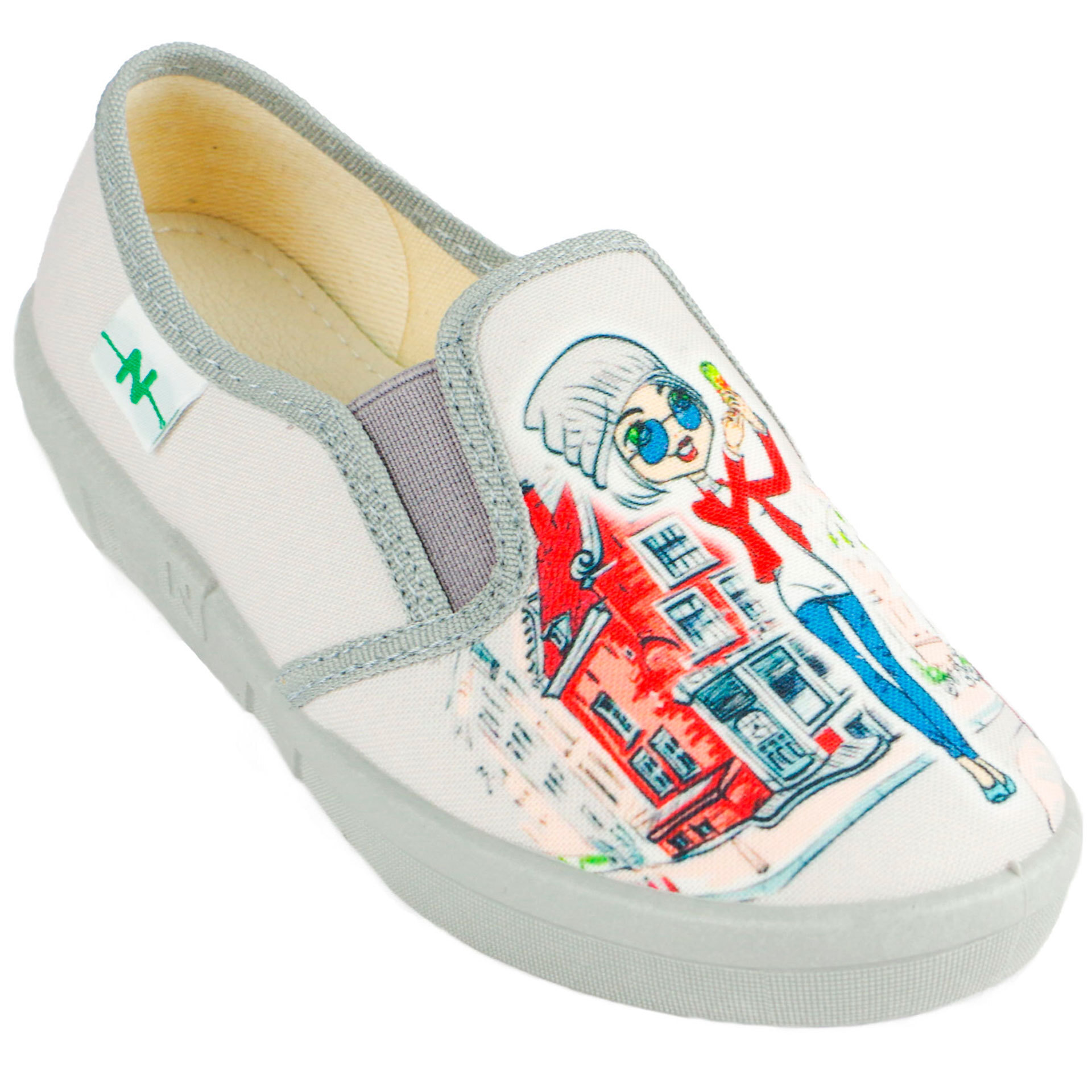 Текстильная обувь для девочек Тапочки Paris (1989) цвет Серый 26-32 размеры – Sole Kids