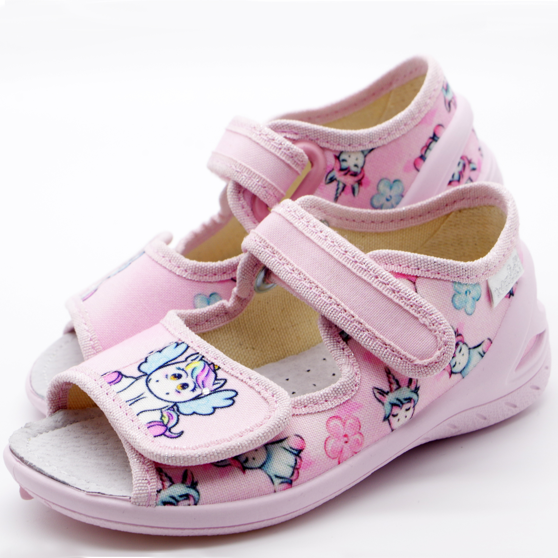 Текстильная обувь для девочек Тапочки Ева Единорог (2180) цвет Микс 23-30 размеры – Sole Kids. Фото 4