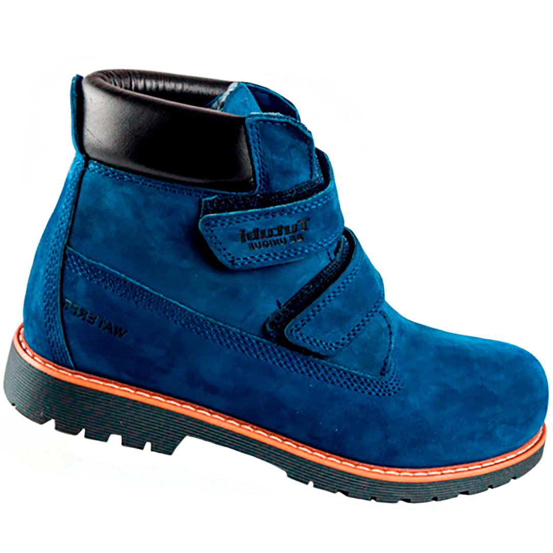 Демисезонные ботинки (1280) материал Нубук, цвет Синий  для мальчиков 31-36 размеры – Sole Kids