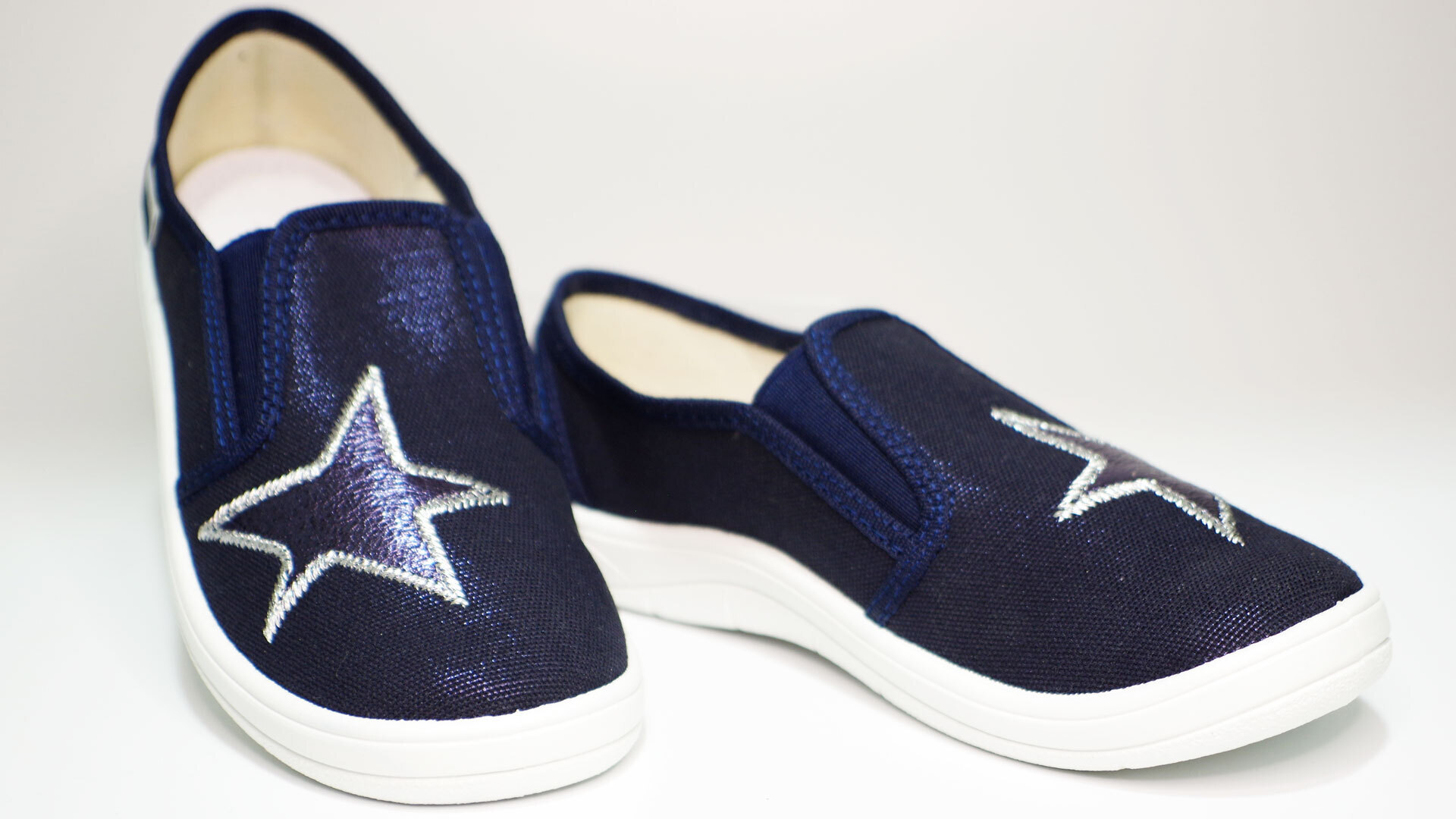 Тапочки Звезда (2202) материал Текстиль, цвет темно-синий  для девочки 31-35 размеры – Sole Kids. Фото 3