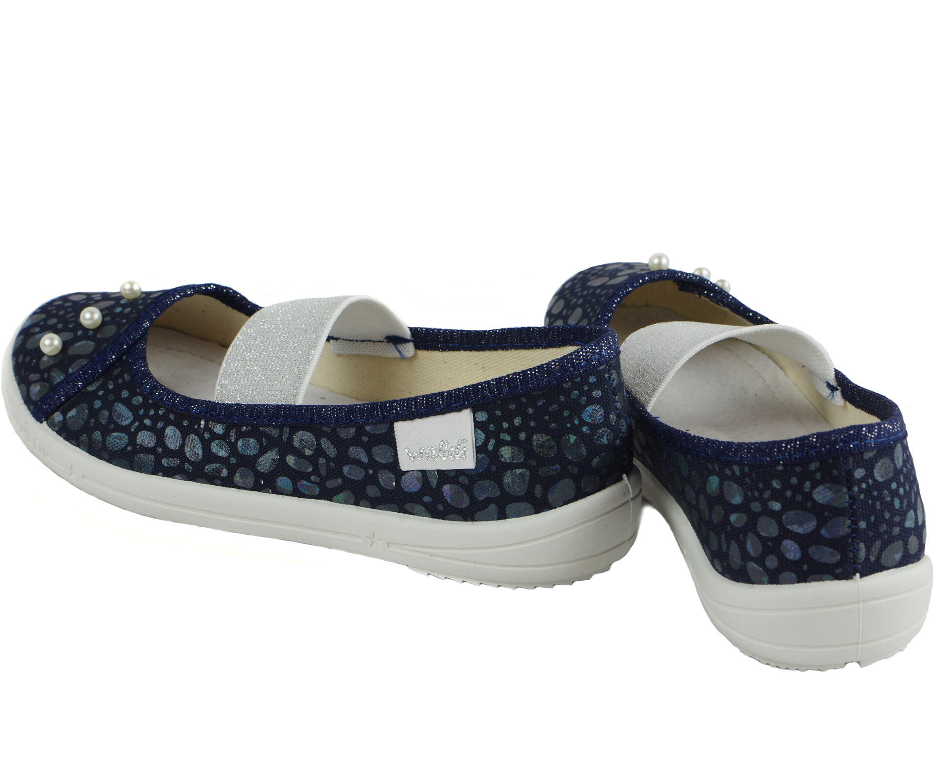 Текстильная обувь для девочек Тапочки Вероника (1919) цвет темно-синий 27-34 размеры – Sole Kids. Фото 2