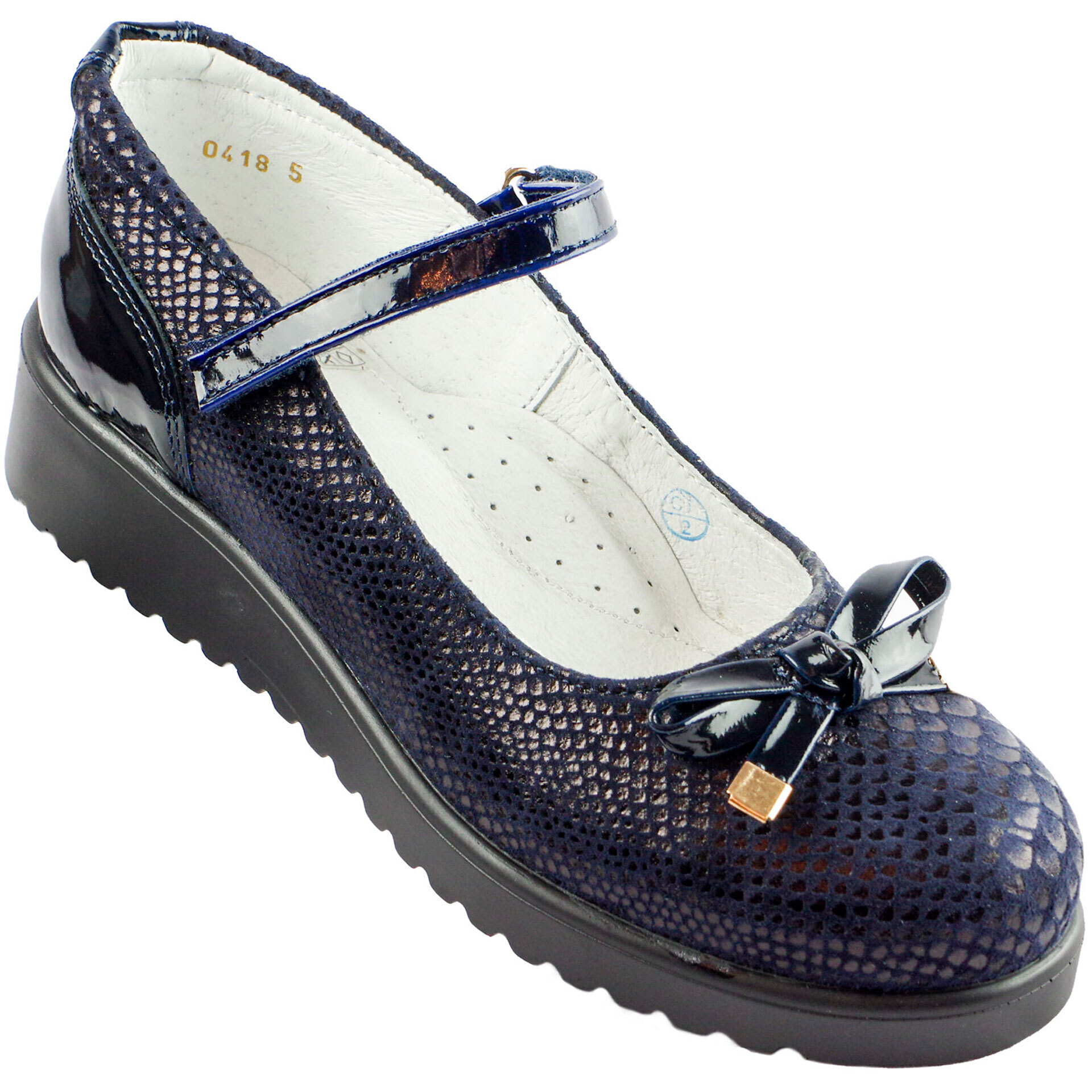 Туфли школьные (1571) материал Натуральная кожа, цвет Синий  для девочки 32-37 размеры – Sole Kids