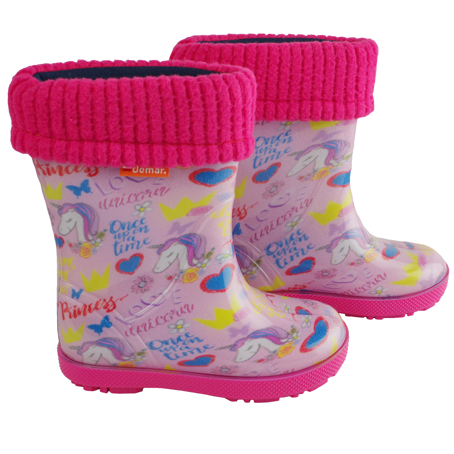 Яскраві гумові чоботи unicorn demar (2080) для дівчинки, 20-26 розміри  – Sole Kids. Фото 2