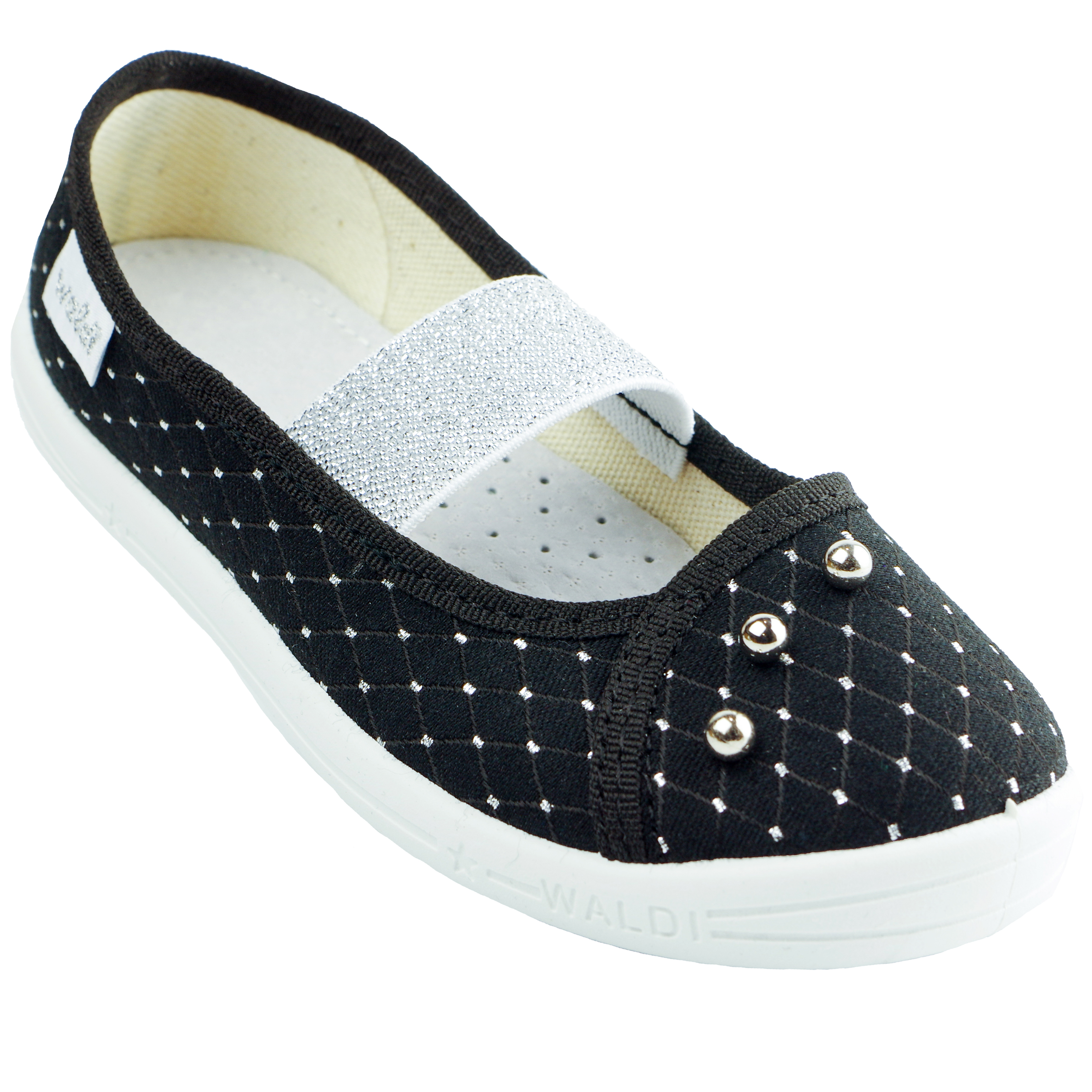 Текстильная обувь для девочек Тапочки Жемчужина (2129) цвет Черный 27-34 размеры – Sole Kids