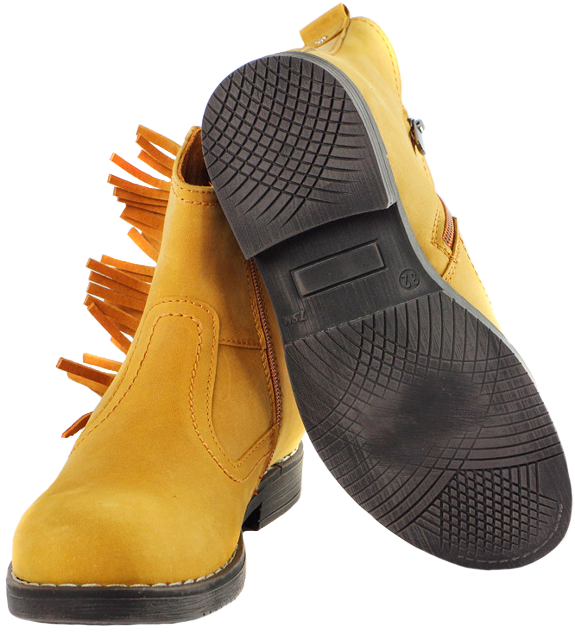 Демисезонные ботинки (1717) материал Нубук, цвет горчичный  для девочки 31-35 размеры – Sole Kids. Фото 4