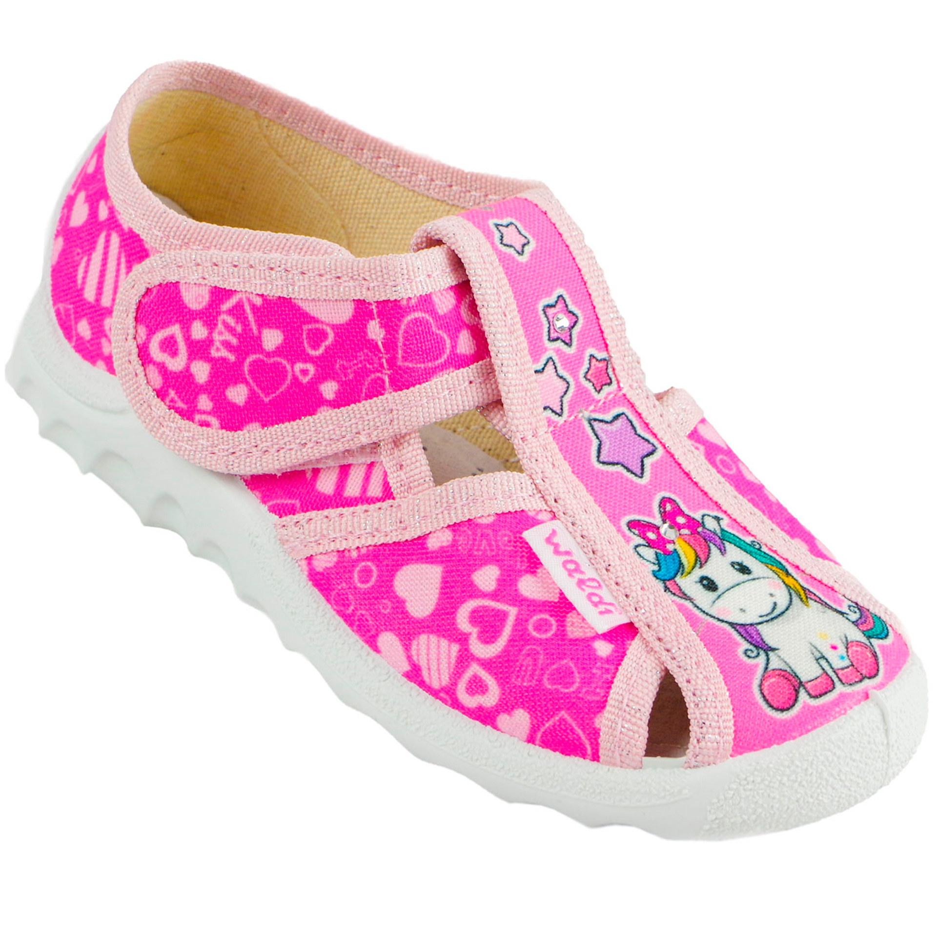 Текстильная обувь для девочек Тапочки Маша (2019) цвет Розовый 21-27 размеры – Sole Kids. Фото 1