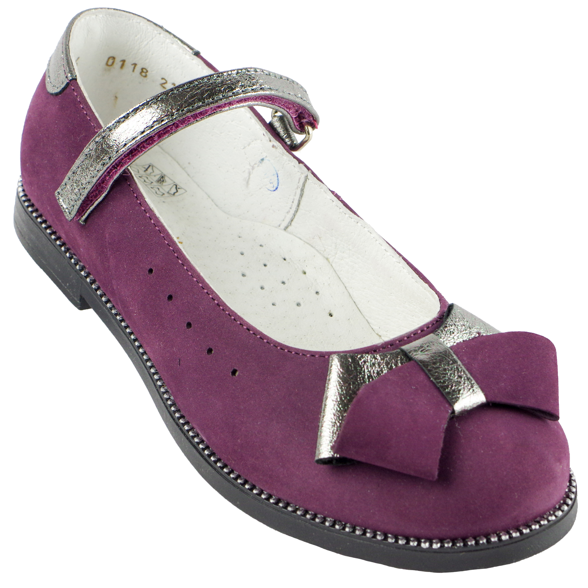 Туфлі дитячі (1384) для дівчинки, матеріал Нубук, Фіолетовий колір, 27-31 розміри – Sole Kids