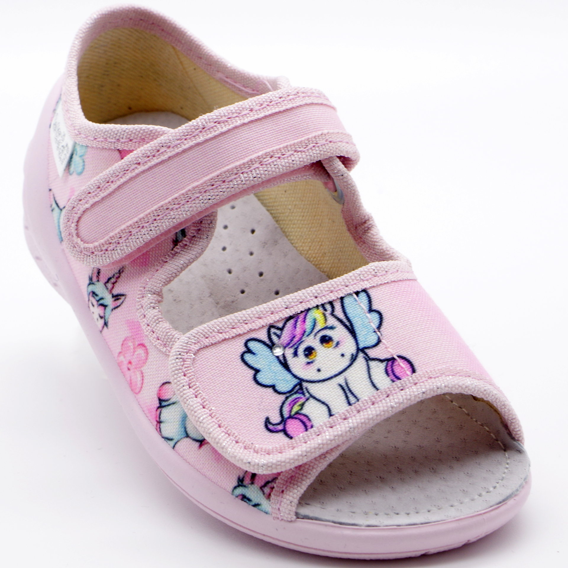 Текстильная обувь для девочек Тапочки Ева Единорог (2180) цвет Микс 23-30 размеры – Sole Kids. Фото 1