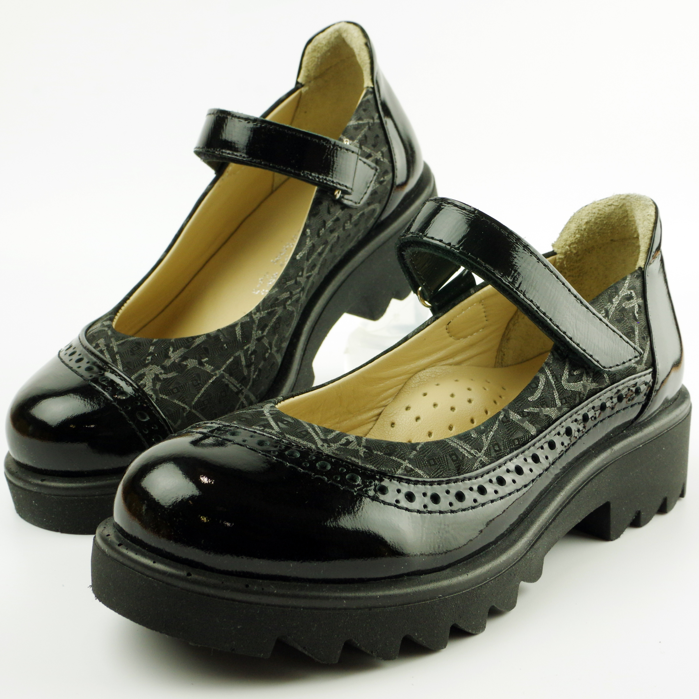 Туфлі дитячі (2116) для дівчинки, матеріал Натуральна шкіра, Чорний колір, 31-36 розміри – Sole Kids. Фото 4