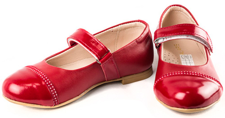 Туфли кожаные (1340) материал Натуральная кожа, цвет Красный  для девочки 27-30 размеры – Sole Kids. Фото 2