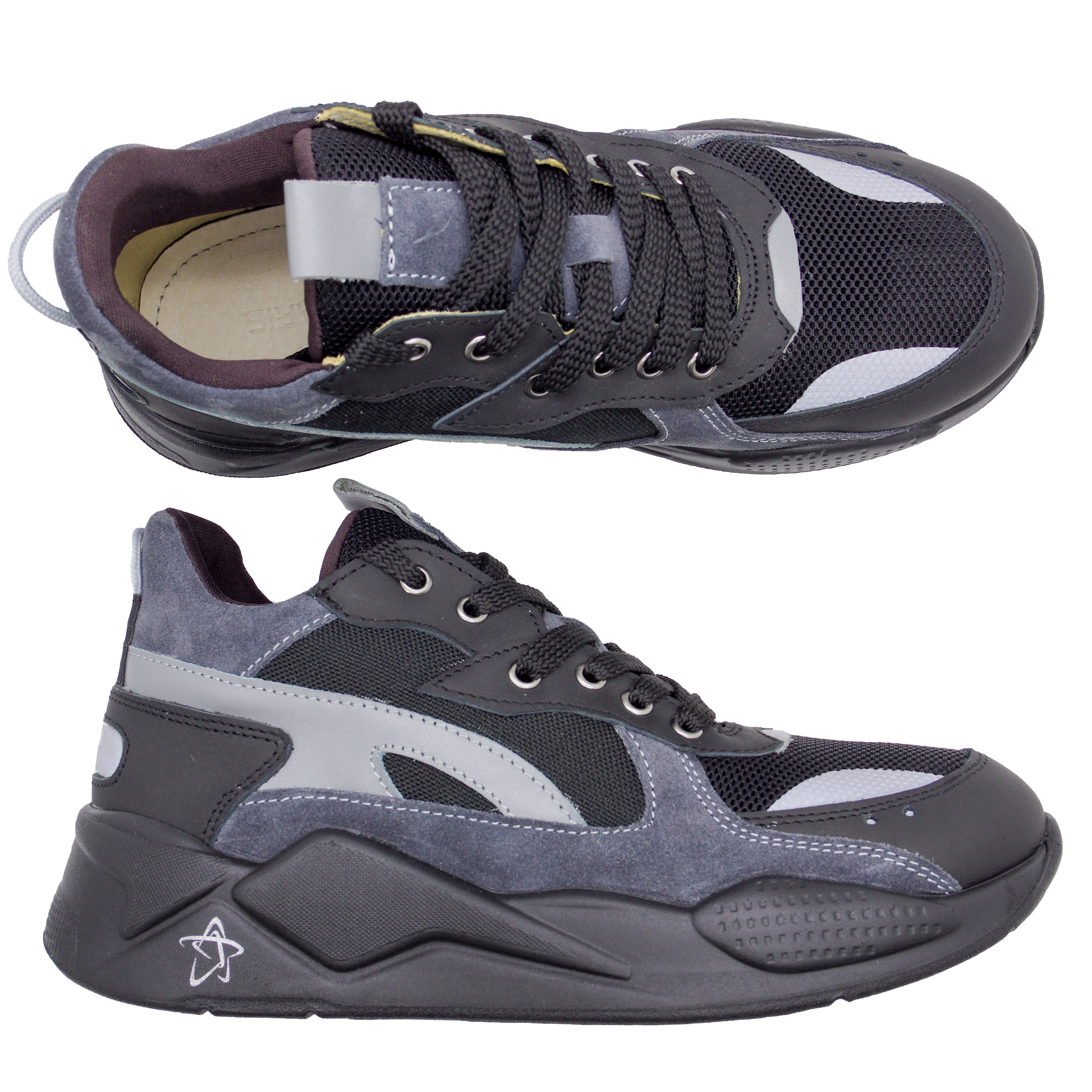 Подростковые кроссовки (2215) материал Натуральная кожа, цвет Серый  для мальчиков 36-40 размеры – Sole Kids. Фото 4