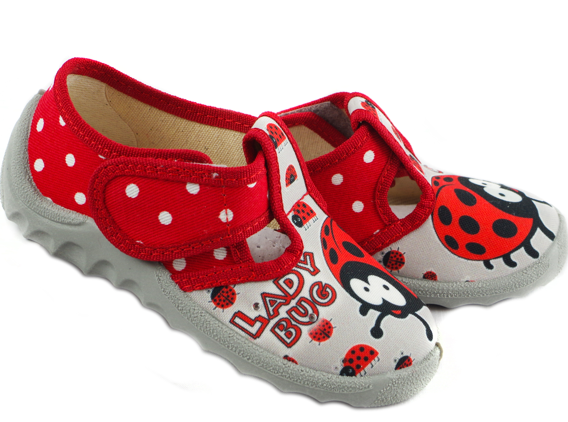 Текстильная обувь для девочек Тапочки Даша Lady Bug (1914) цвет Красный 21-27 размеры – Sole Kids. Фото 2