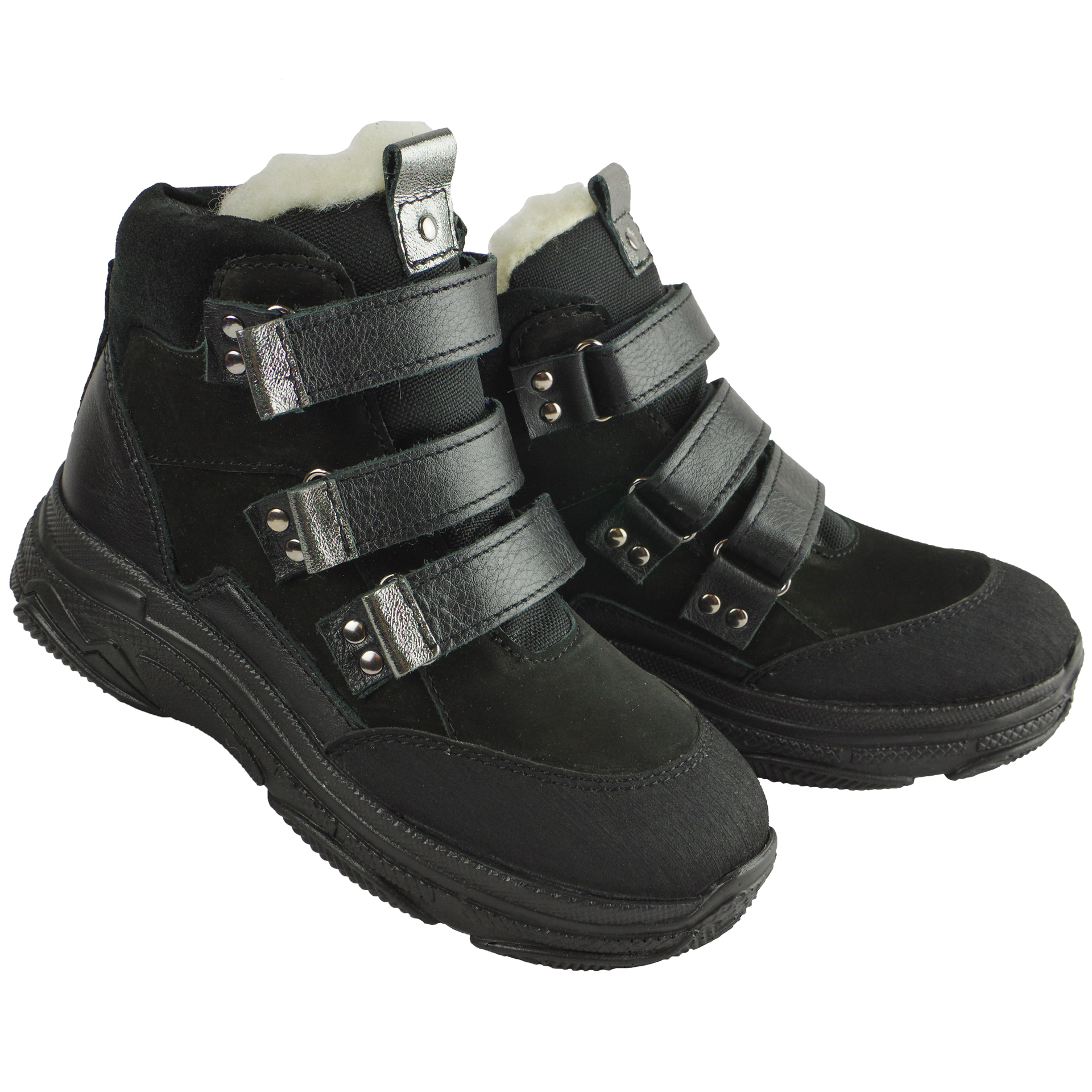 Зимові черевики дитячі (2081) для дівчинки, матеріал Натуральна шкіра, Чорний колір, 31-38 розміри – Sole Kids. Фото 2