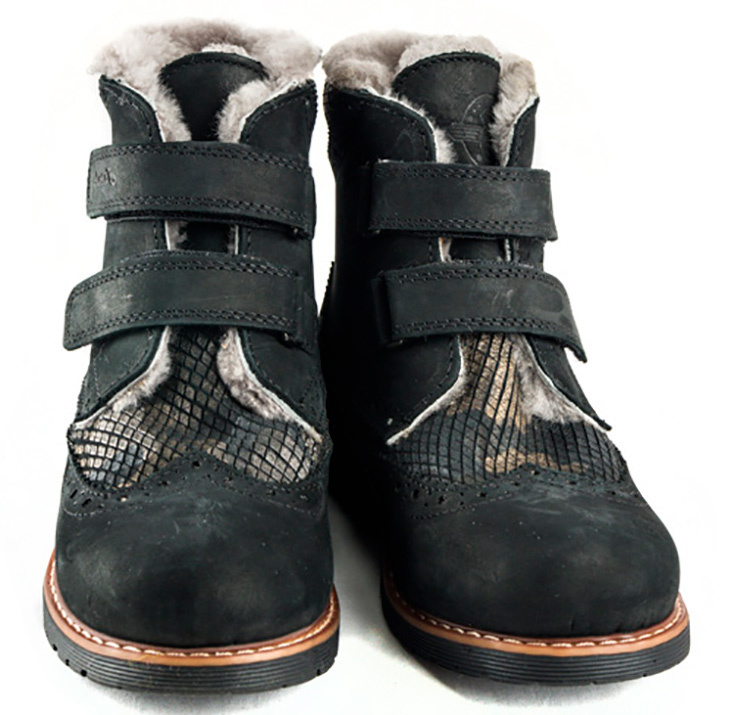 Зимние ботинки детские (1276) материал Нубук, цвет Черный  для девочки 31-36 размеры – Sole Kids, Днепр. Фото 4