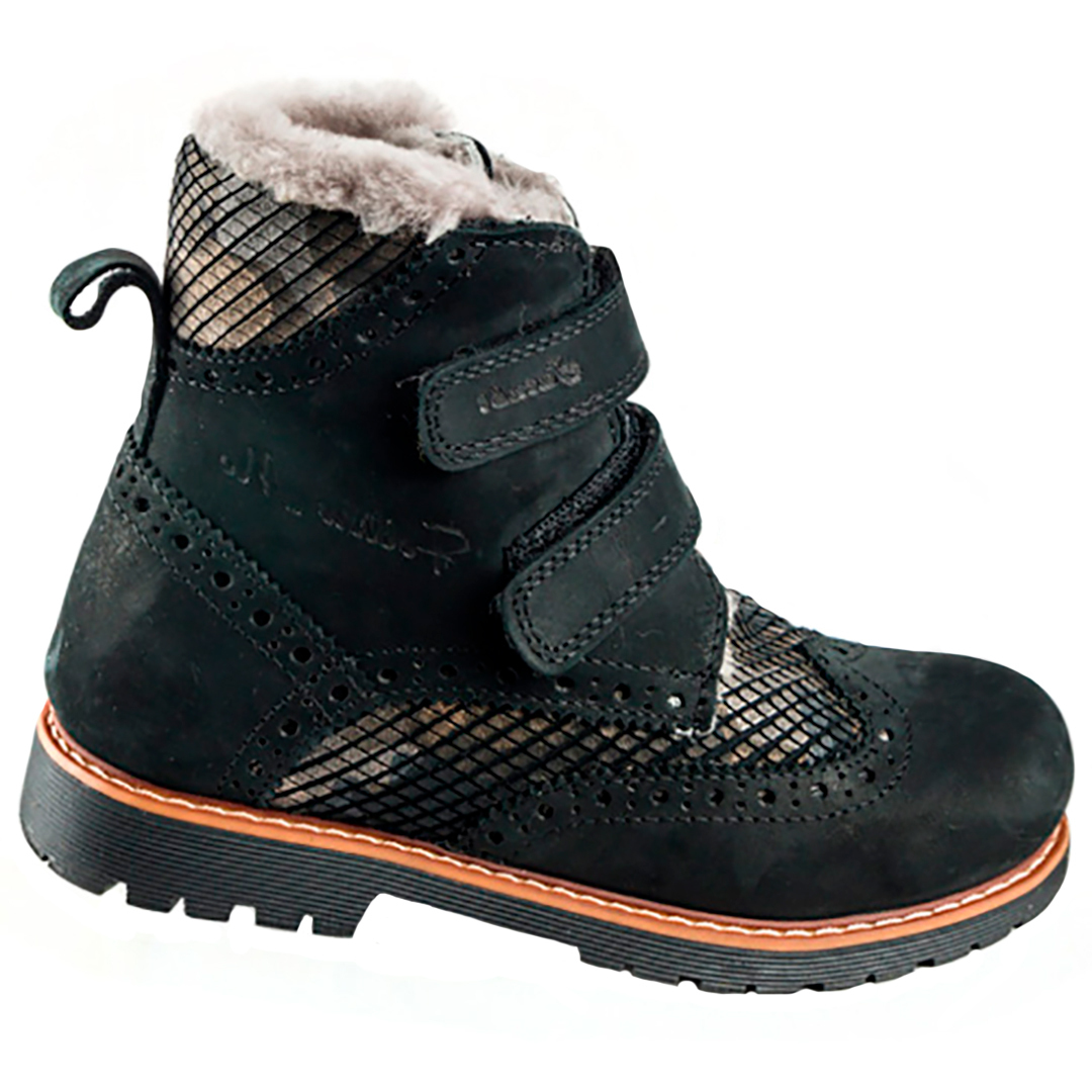 Зимние ботинки детские (1276) материал Нубук, цвет Черный  для девочки 31-36 размеры – Sole Kids, Днепр. Фото 1