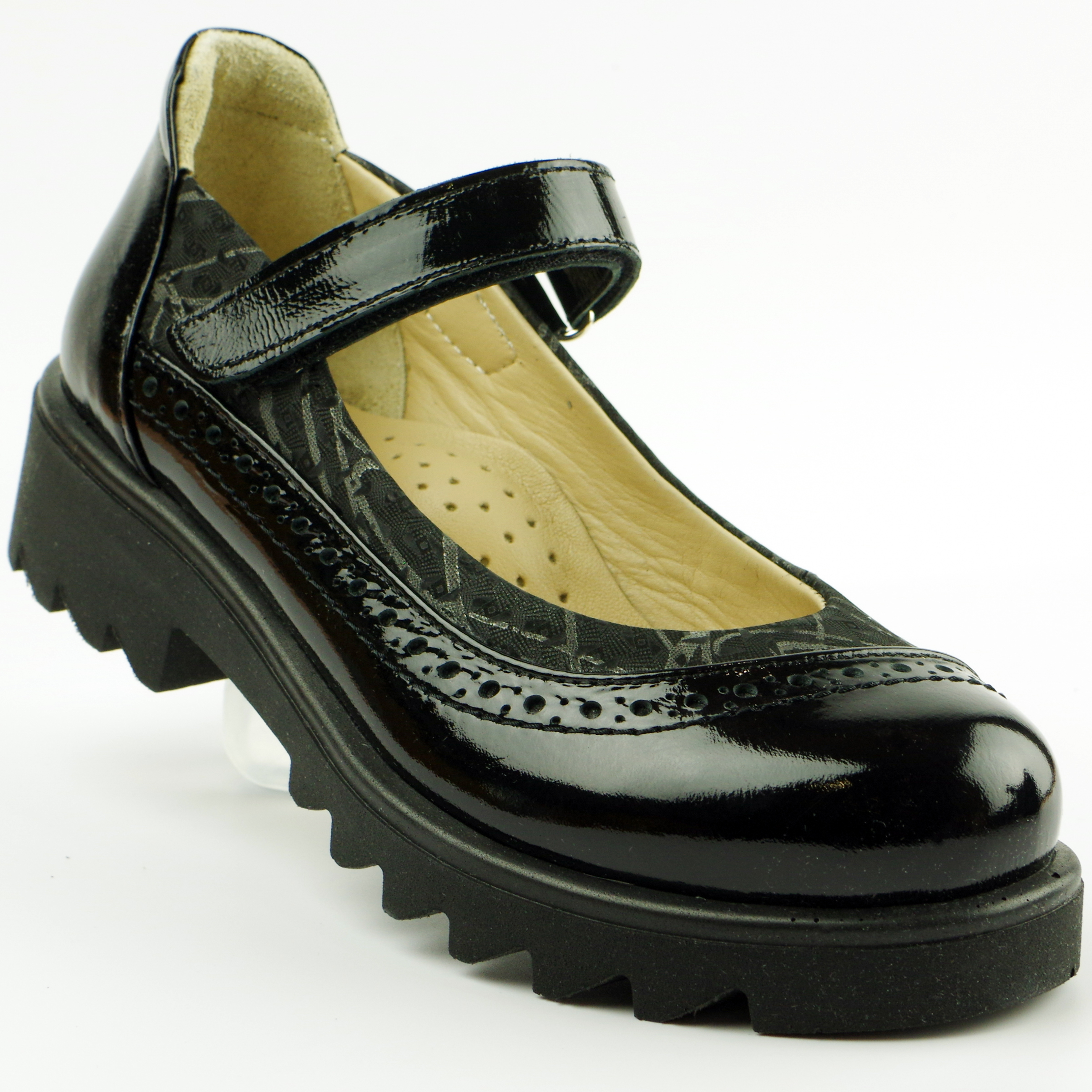 Туфлі дитячі (2116) для дівчинки, матеріал Натуральна шкіра, Чорний колір, 31-36 розміри – Sole Kids. Фото 1