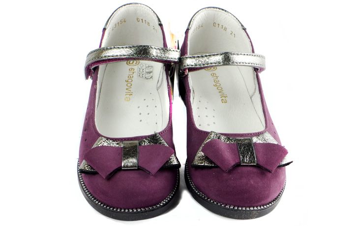 Туфлі дитячі (1384) для дівчинки, матеріал Нубук, Фіолетовий колір, 27-31 розміри – Sole Kids. Фото 3