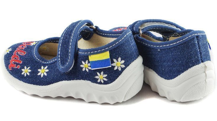 Текстильная обувь для девочек Тапочки Катя Waldi (1778) цвет Синий 21-27 размеры – Sole Kids. Фото 2