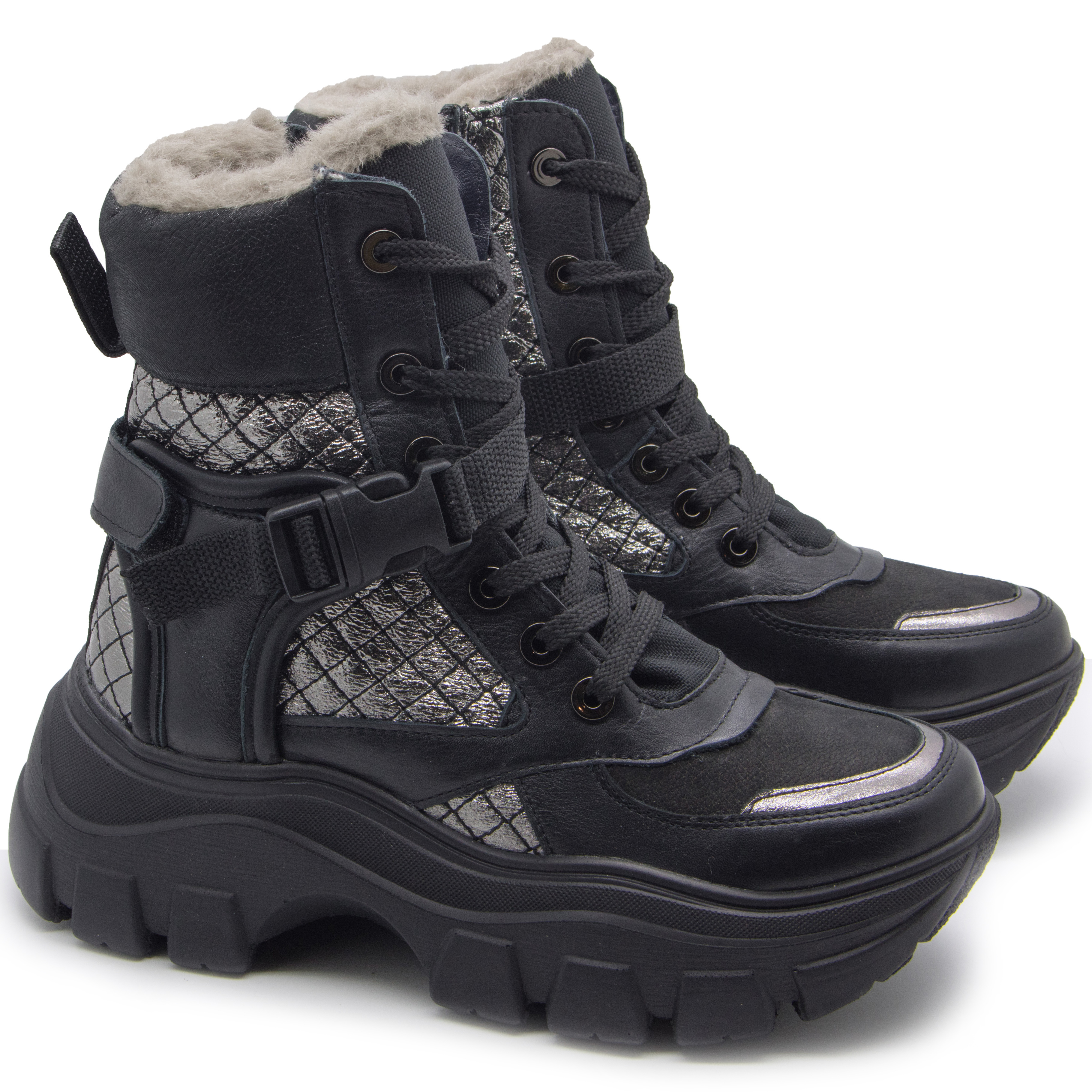 Зимние ботинки (2225) материал Нубук, цвет Черный  для девочки 39-40 размеры – Sole Kids, Днепр. Фото 4