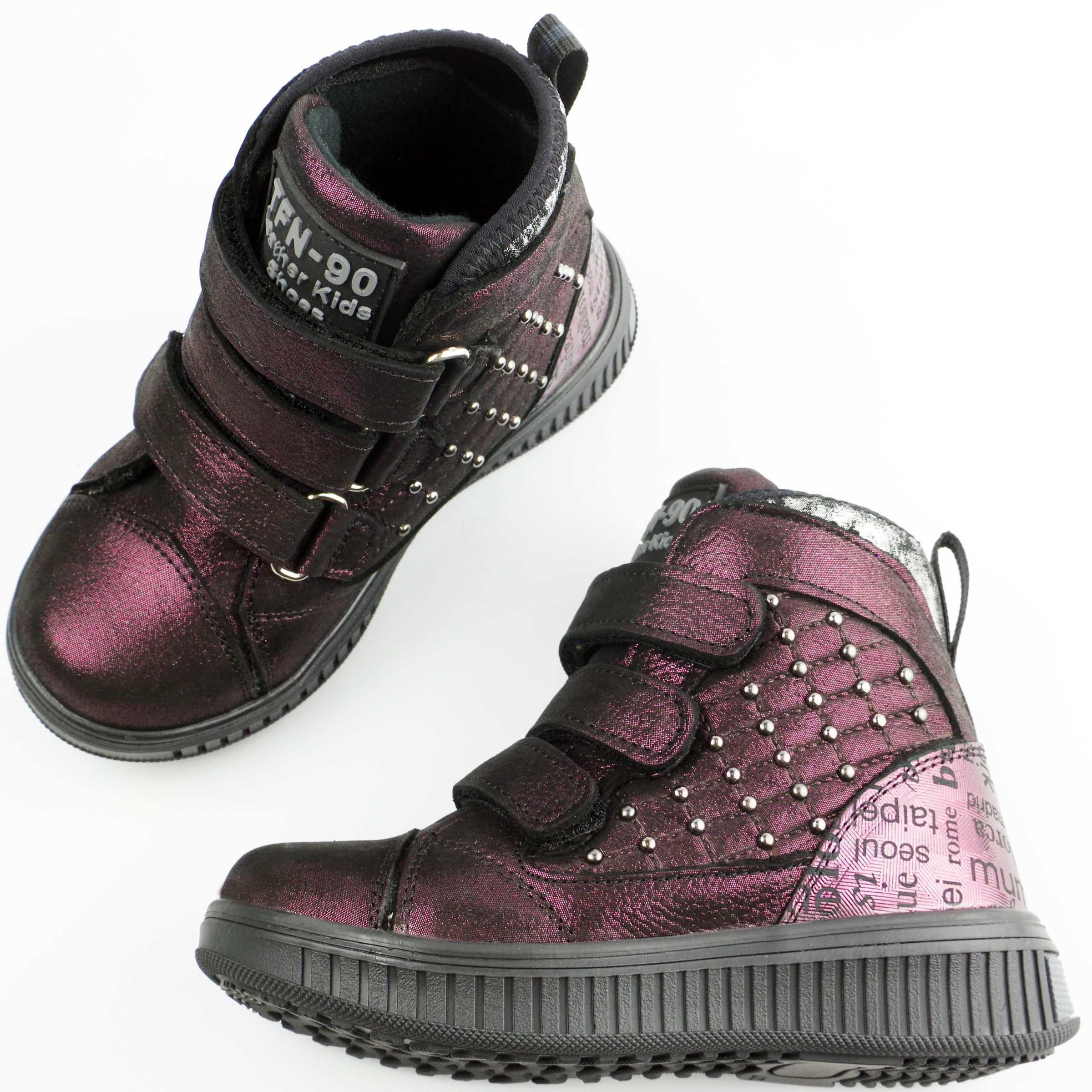 Демісезонні черевики (2141) для дівчинки, матеріал Натуральна шкіра, Фіолетовий колір, 26-30 розміри – Sole Kids. Фото 3