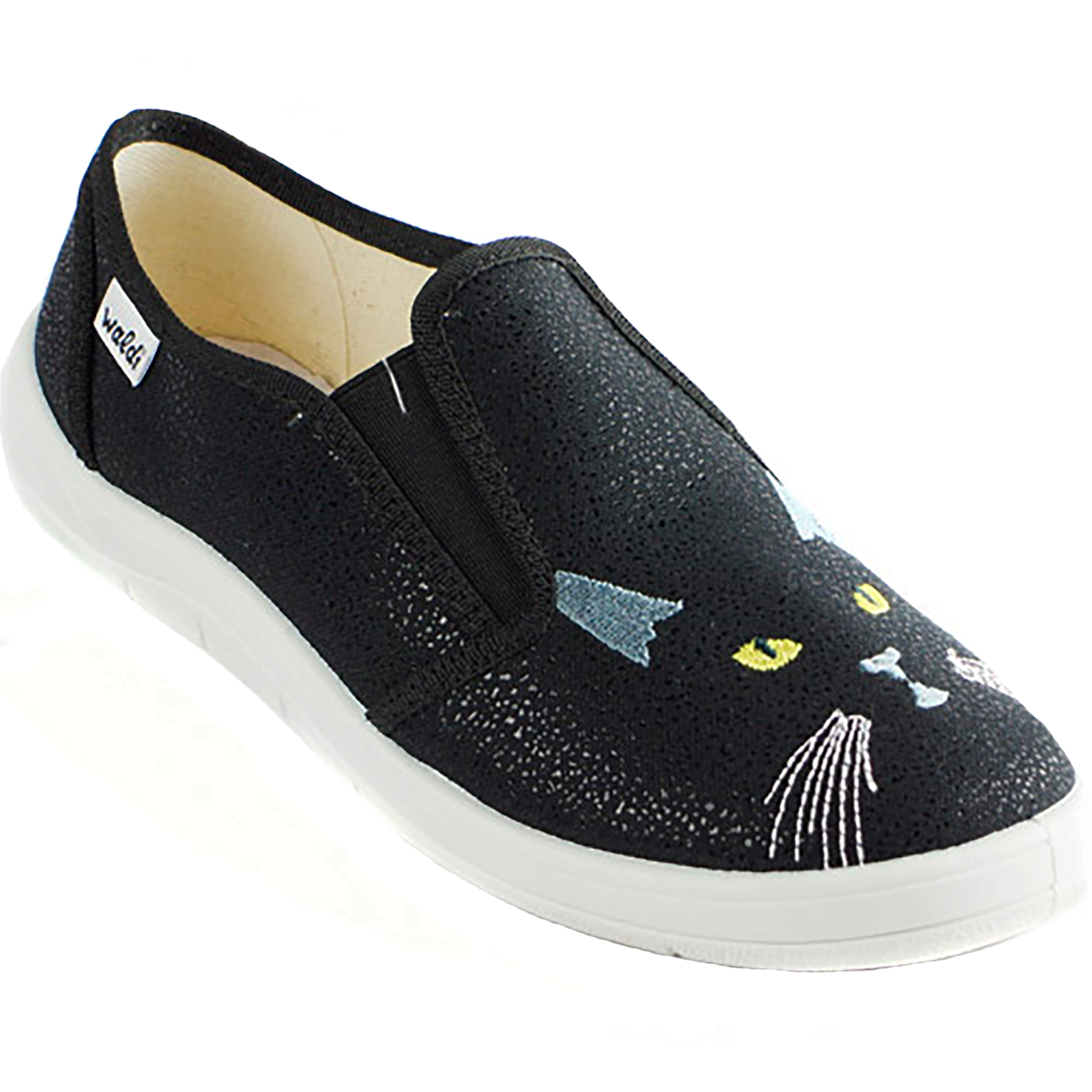 Текстильная обувь для девочек Waldi Мокасины Черный кот(2253) цвет Черный 30-36 размеры – Sole Kids