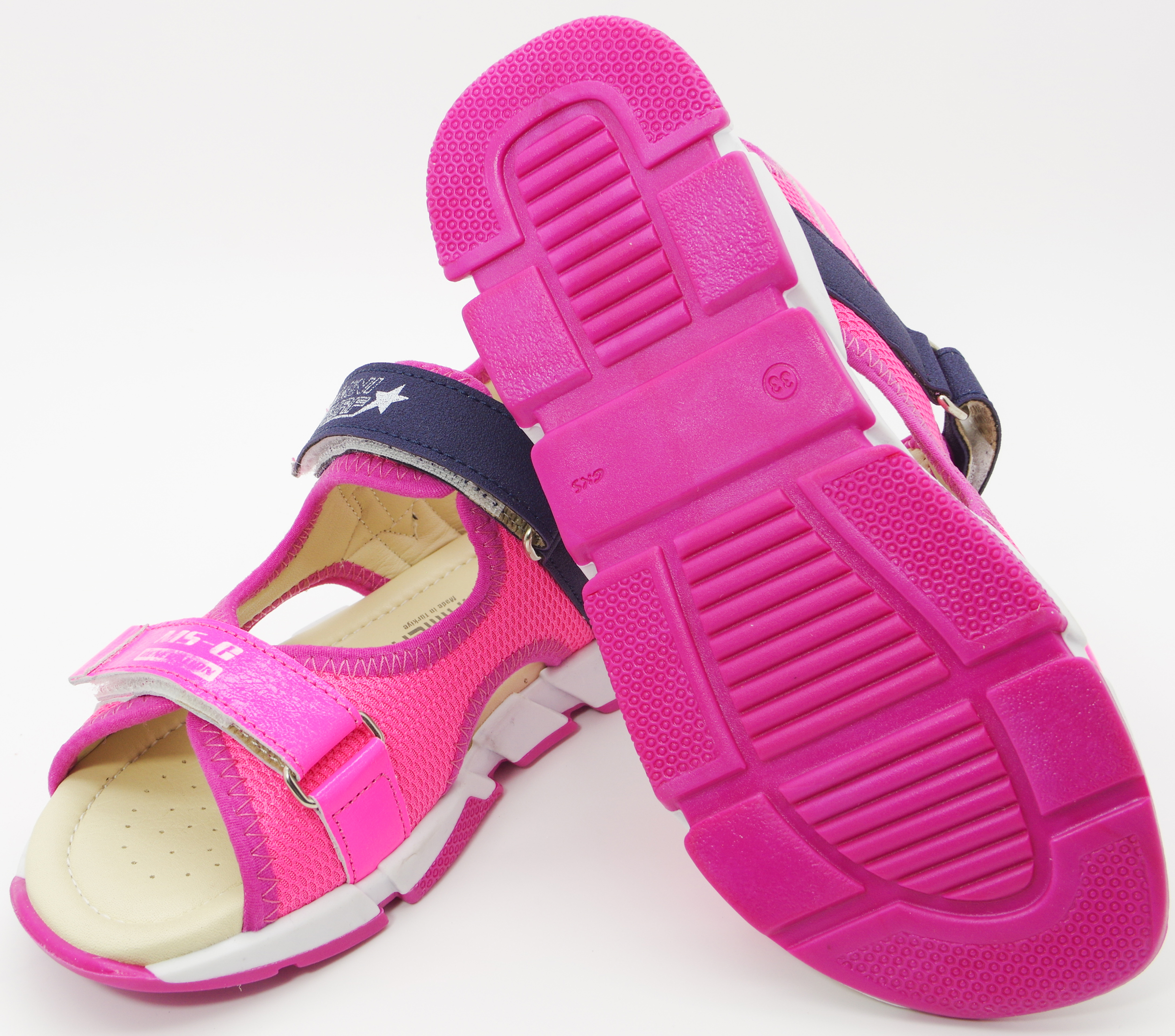 Спортивні босоніжки (2098) для дівчинки, матеріал Шкіра + текстиль, Рожевий колір, 31-36 розміри – Sole Kids. Фото 2