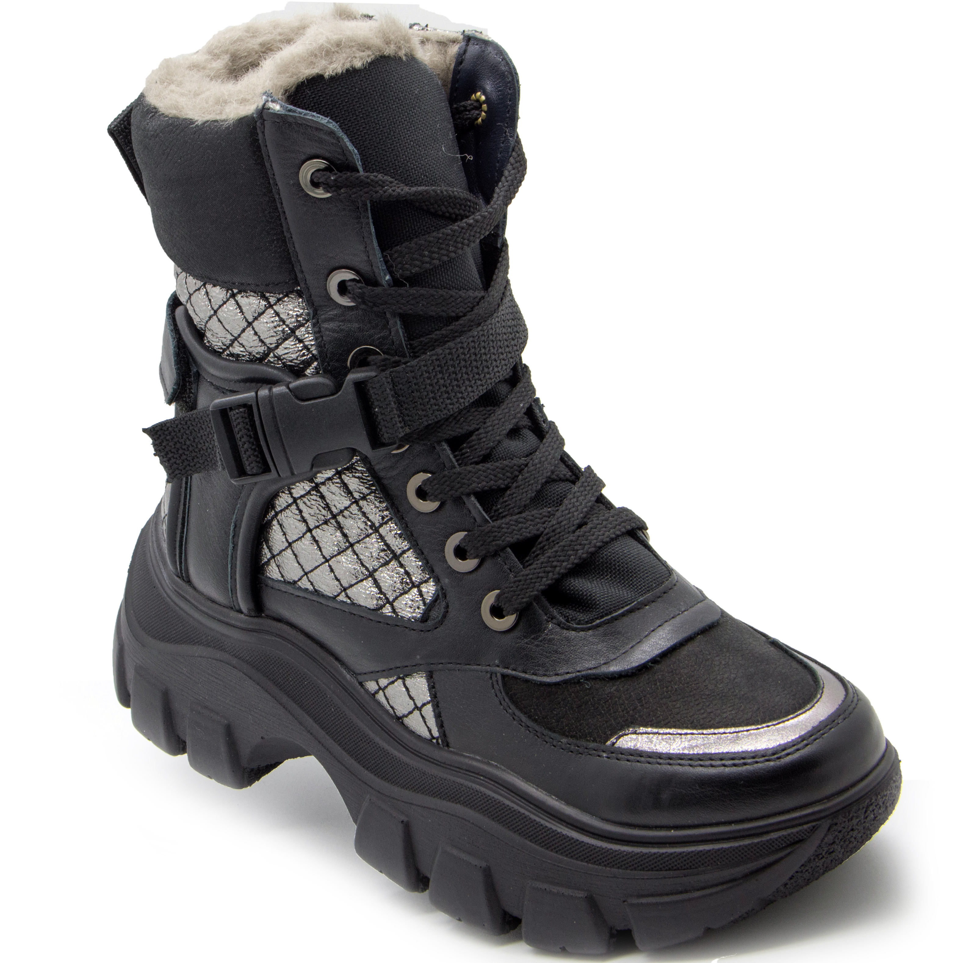 Зимние ботинки (2225) материал Нубук, цвет Черный  для девочки 39-40 размеры – Sole Kids, Днепр