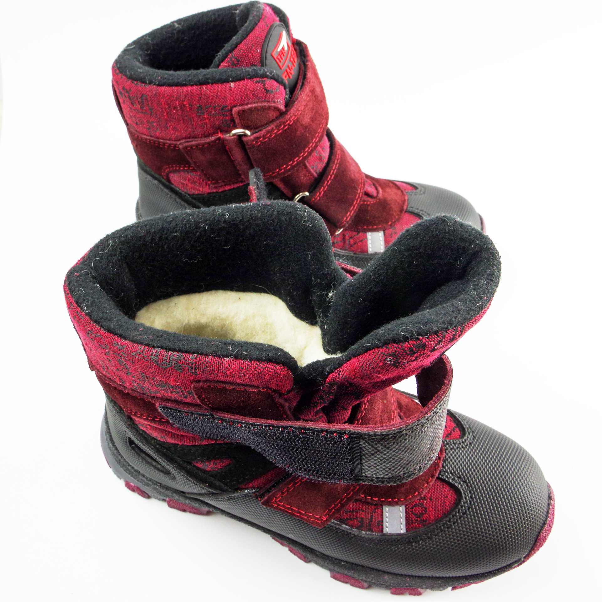 Зимові мембранні черевики (2153) для дівчинки, матеріал Мембрана, Червоний колір, 31-36 розміри – Sole Kids. Фото 4