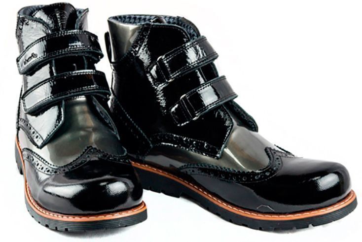 Демисезонные ботинки (1508) материал Лаковая кожа, цвет Черный  для девочки 31-40 размеры – Sole Kids. Фото 4