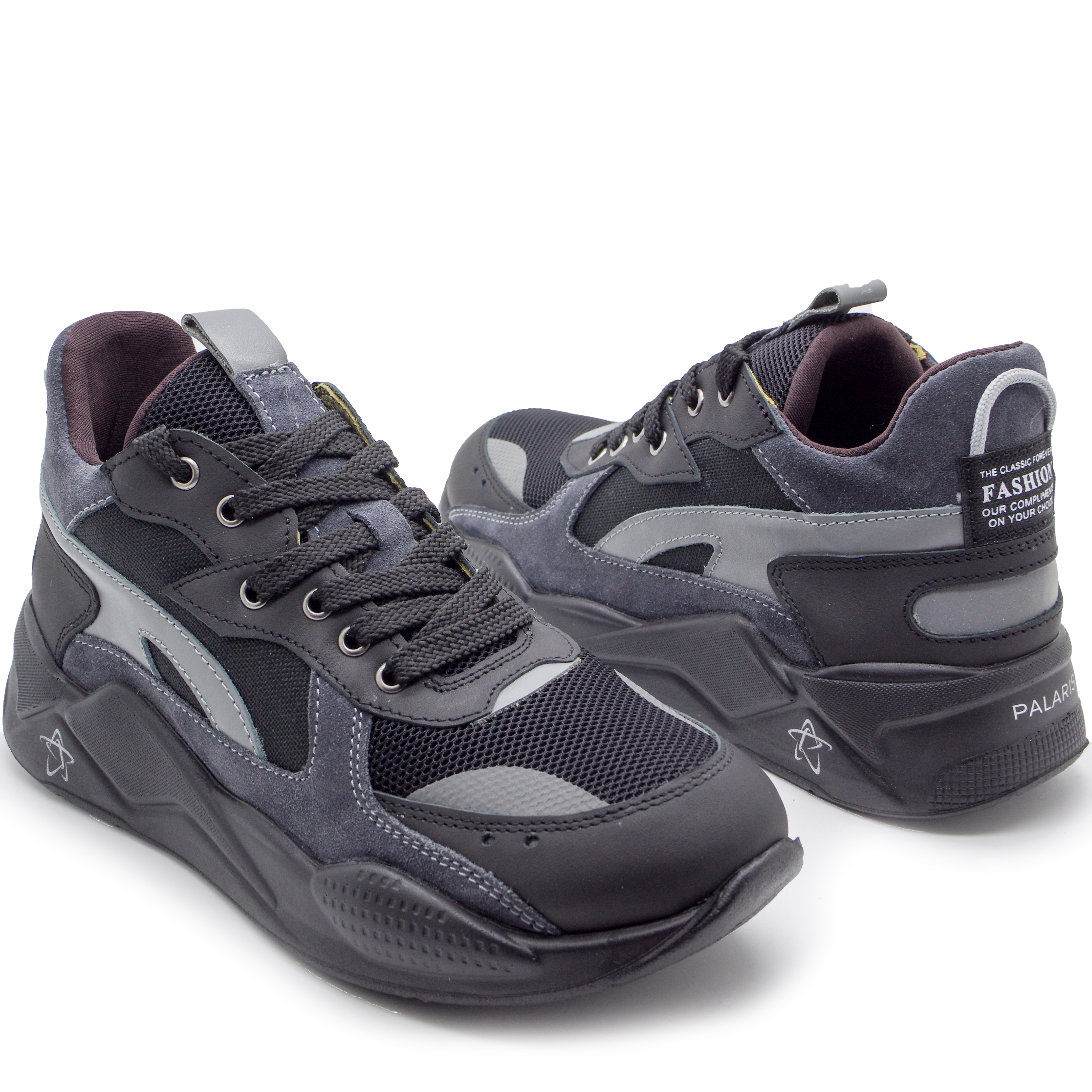 Кросівки підліткові (2217) для хлопчика, матеріал Шкіра + текстиль, Сірий колір, 36-40 розміри – Sole Kids. Фото 3