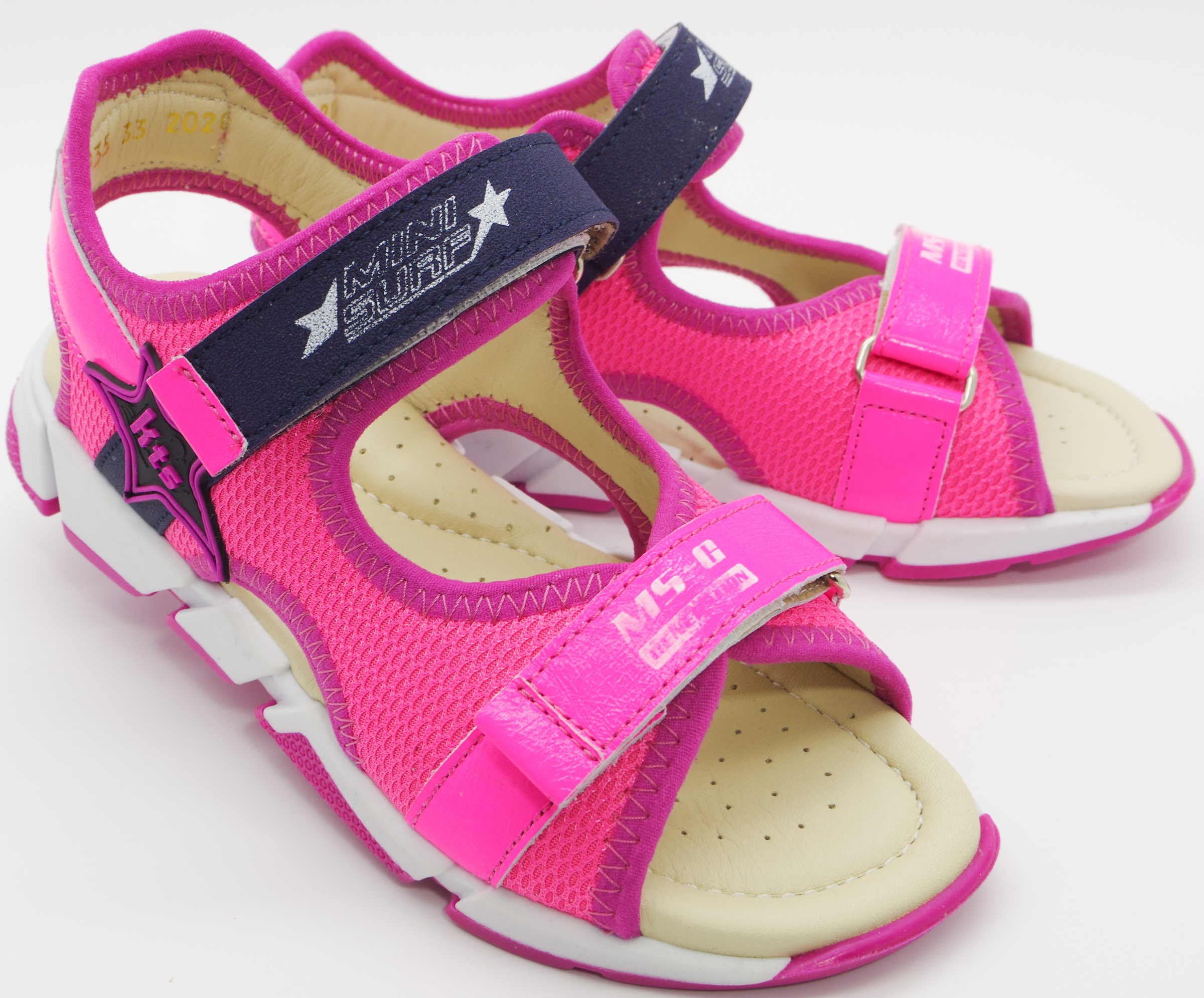 Спортивные босоножки (2098) материал Нубук, цвет Розовый  для девочки 31-36 размеры – Sole Kids. Фото 1