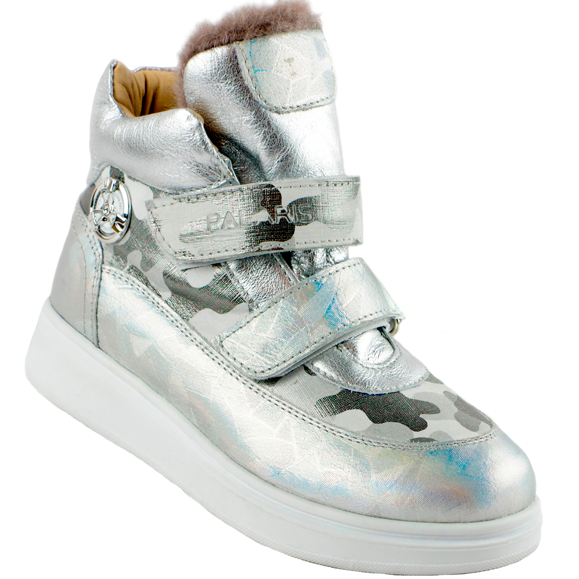 Зимові черевики для дівчинки (1886) для дівчинки, матеріал Натуральна шкіра, Срібний колір, 31-40 розміри – Sole Kids
