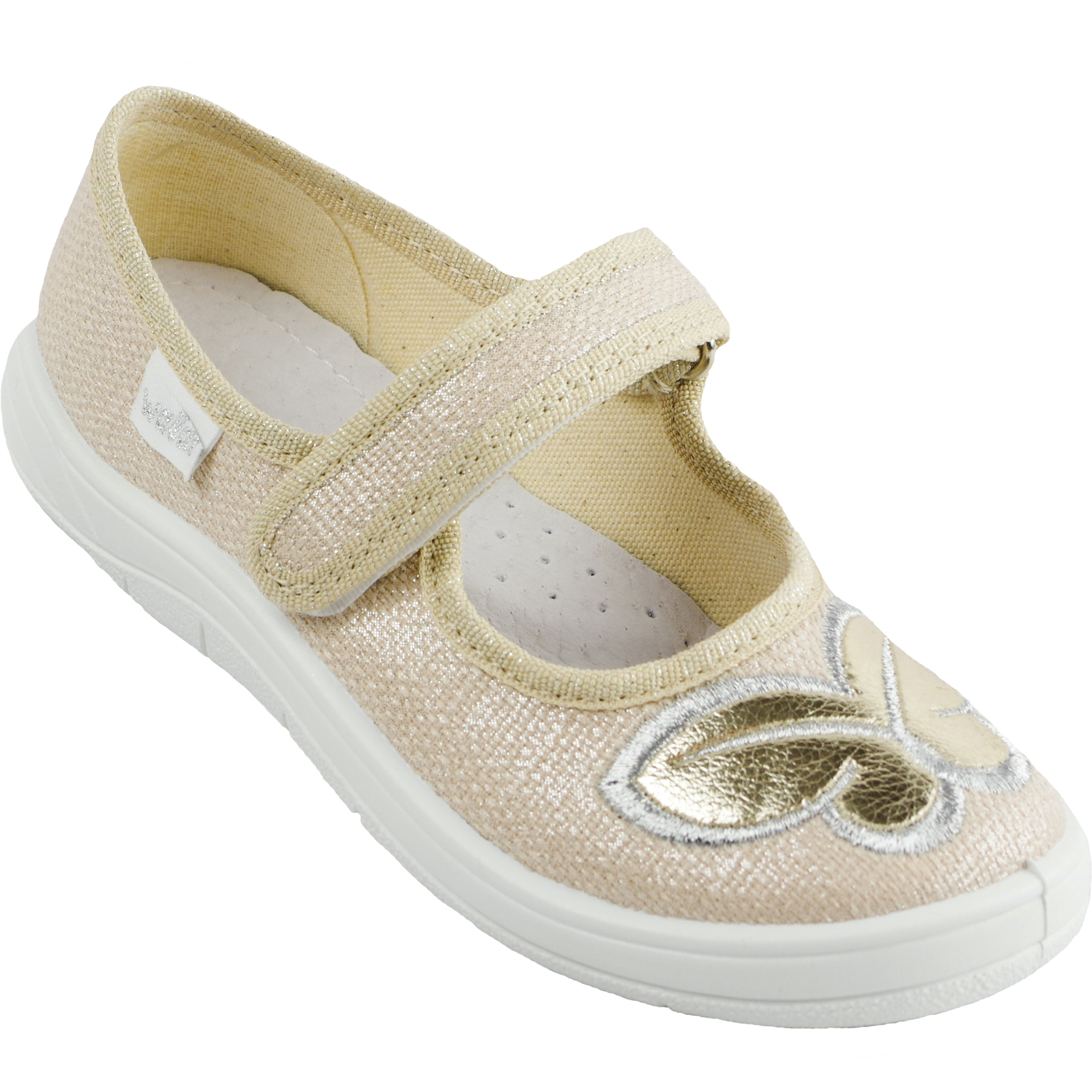 Текстильная обувь для девочек Тапочки детские (1927) цвет Бежевый 24-30 размеры – Sole Kids