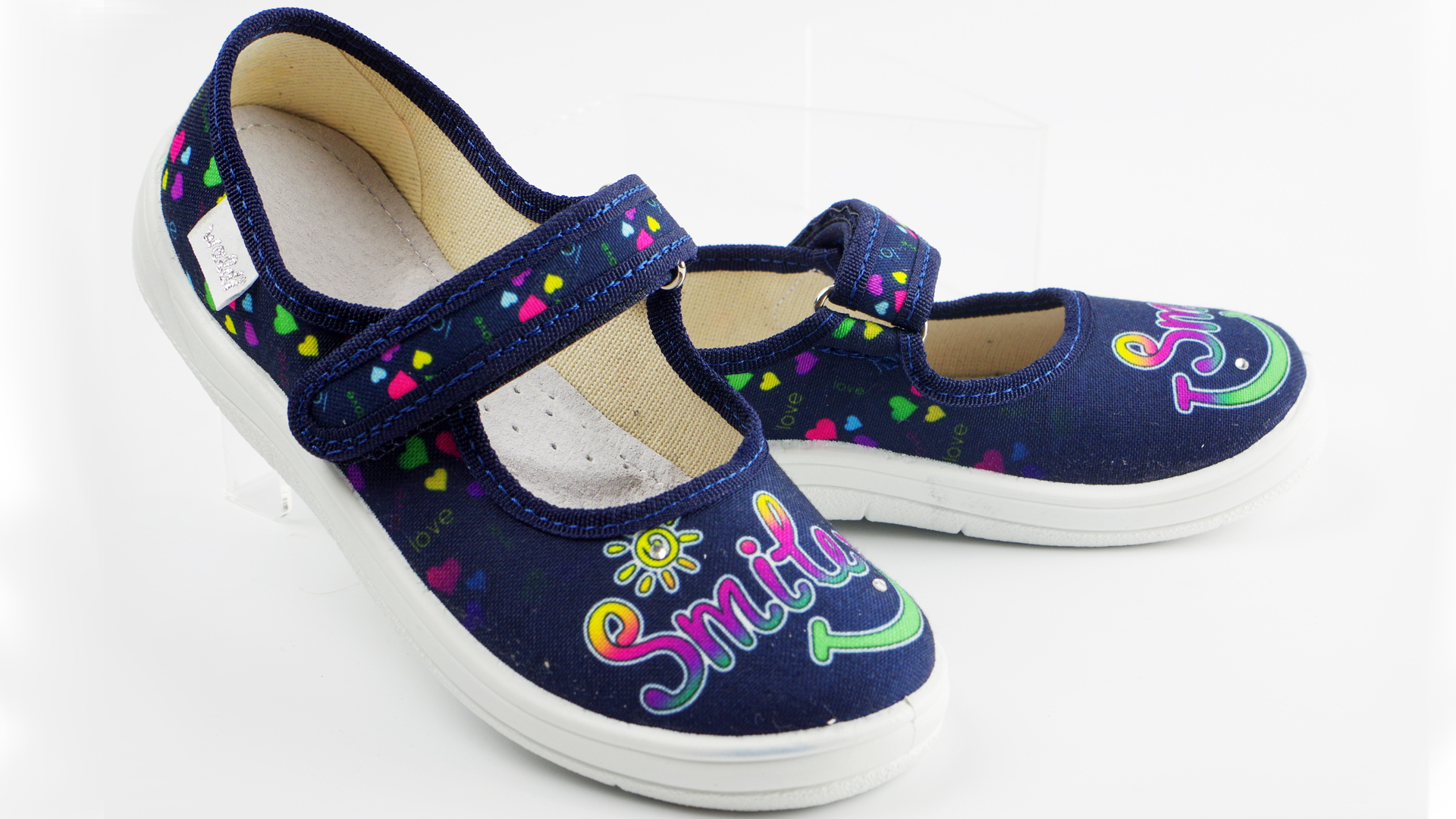 Текстильная обувь для девочек Тапочки Smile (2170) цвет Синий 24-30 размеры – Sole Kids. Фото 3