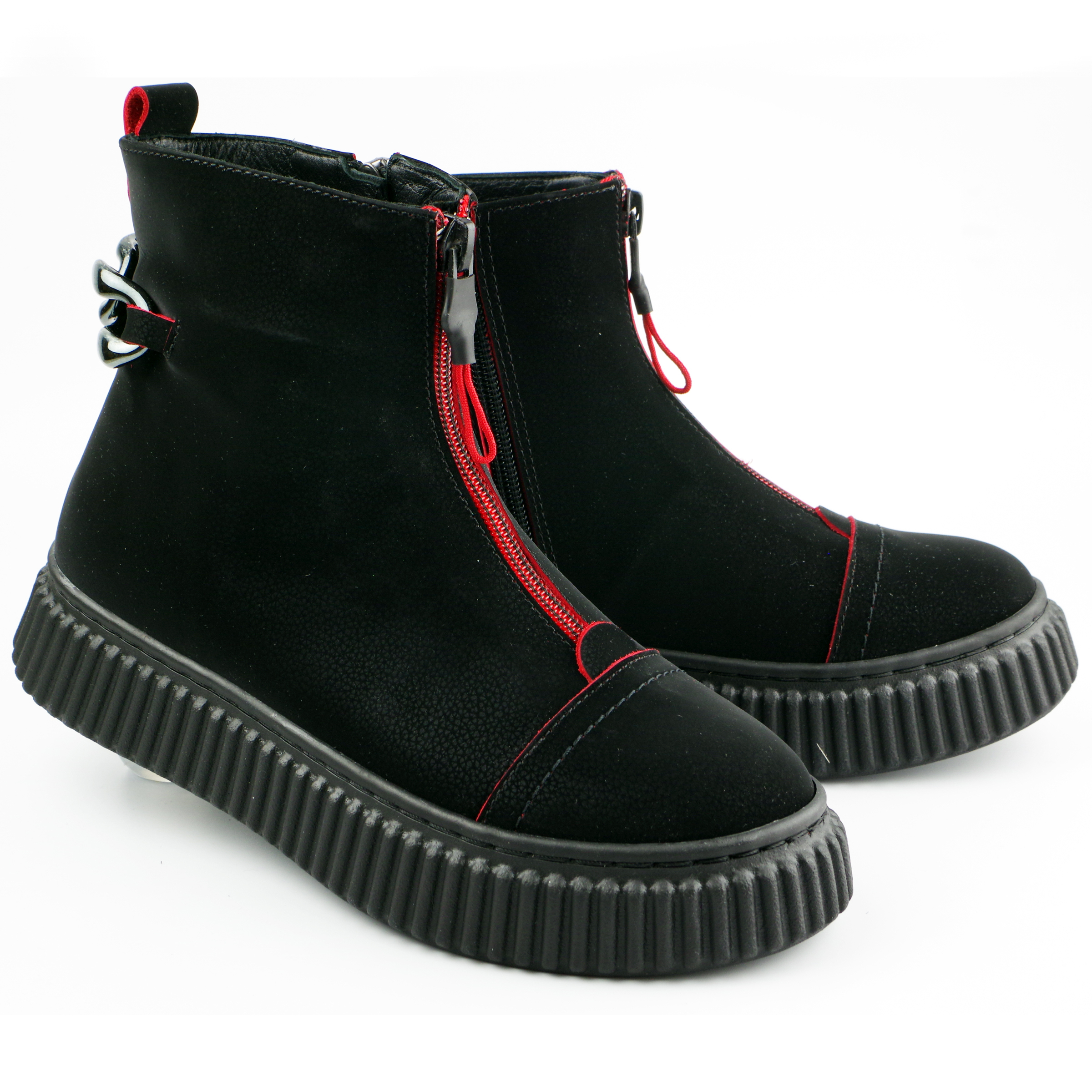 Демисезонные ботинки (2133) материал Нубук, цвет Черный  для девочки 31-36 размеры – Sole Kids. Фото 2