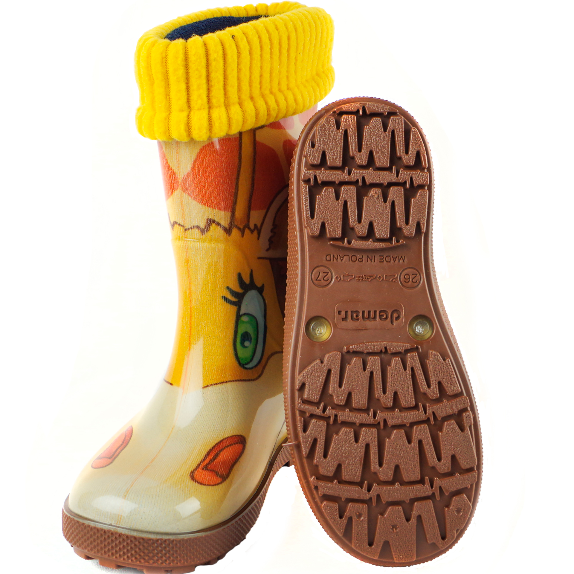 Гумові чоботи Жираф DEMAR (1881) Гірчичний колір, 20-34 розміри для дітей– Sole Kids. Фото 3