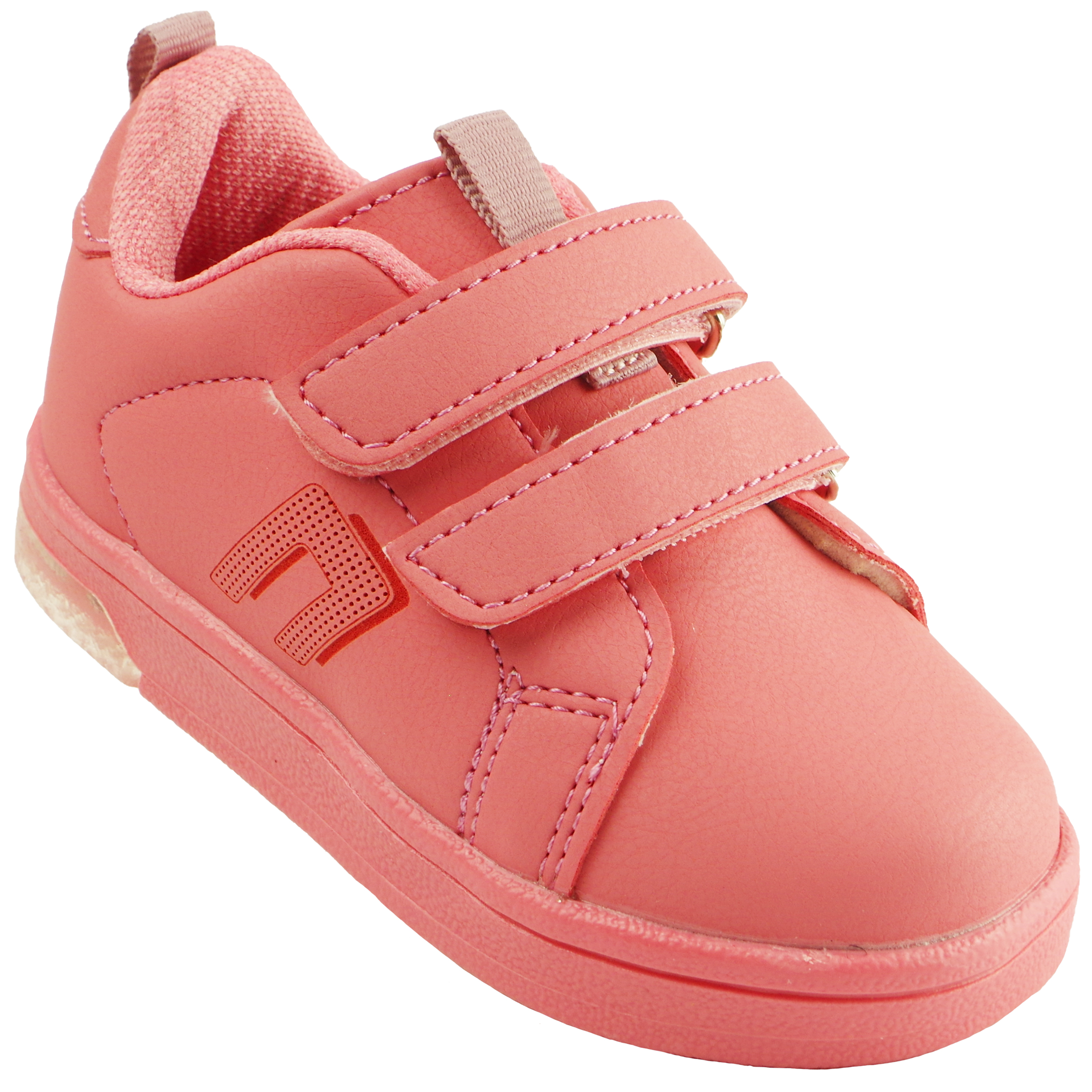 LED Кросівки BEBE (2111) для дівчинки, матеріал Штучна шкіра, Рожевий колір, 22-25 розміри – Sole Kids