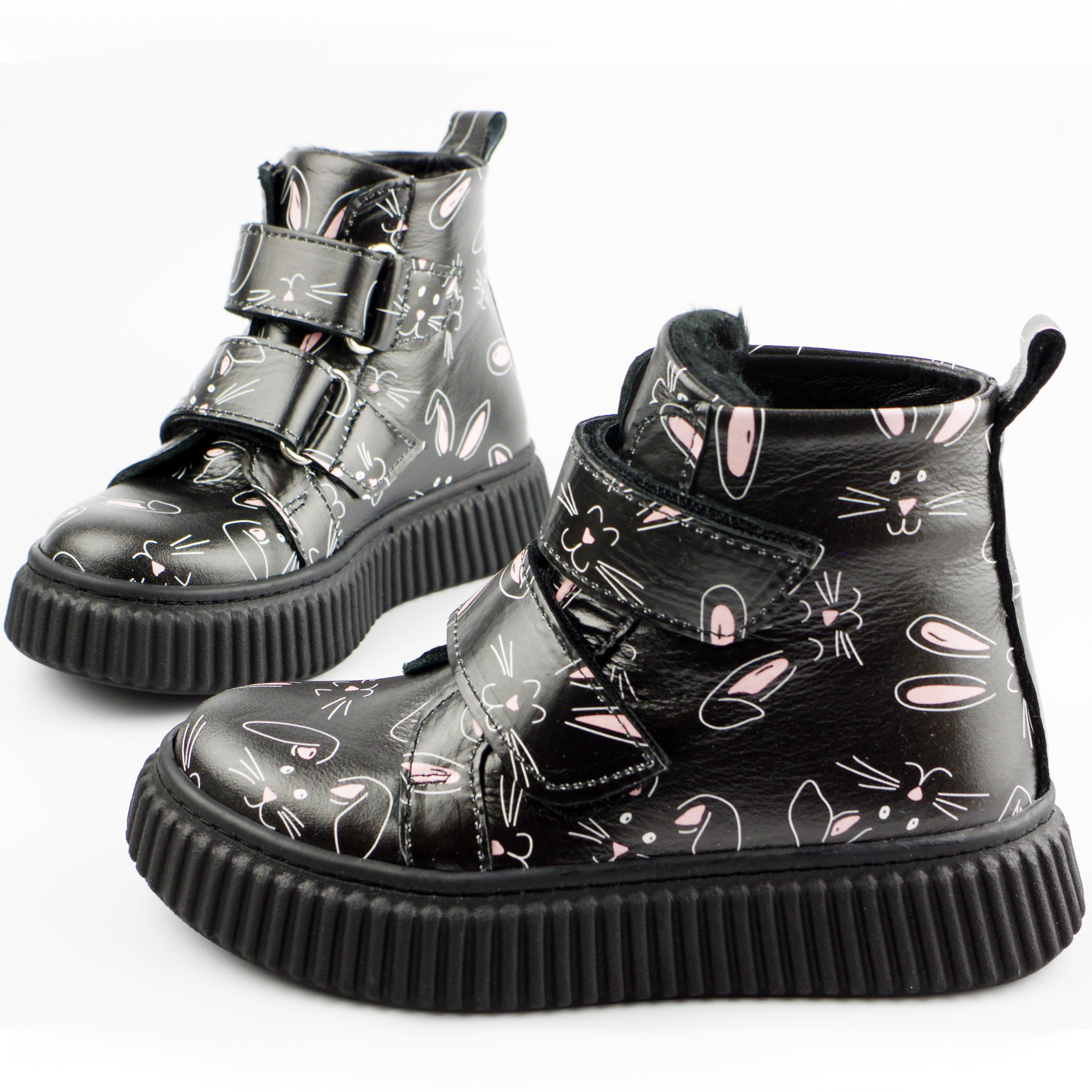 Демисезонные ботинки Зайчата (2121) материал Натуральная кожа, цвет Черный  для девочки 26-30 размеры – Sole Kids. Фото 3