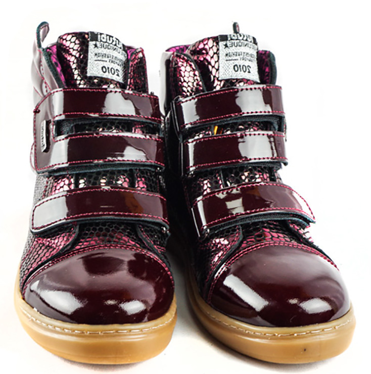 Лаковые ботинки (1274) материал Лаковая кожа, цвет Бордовый  для девочки 31-36 размеры – Sole Kids. Фото 2