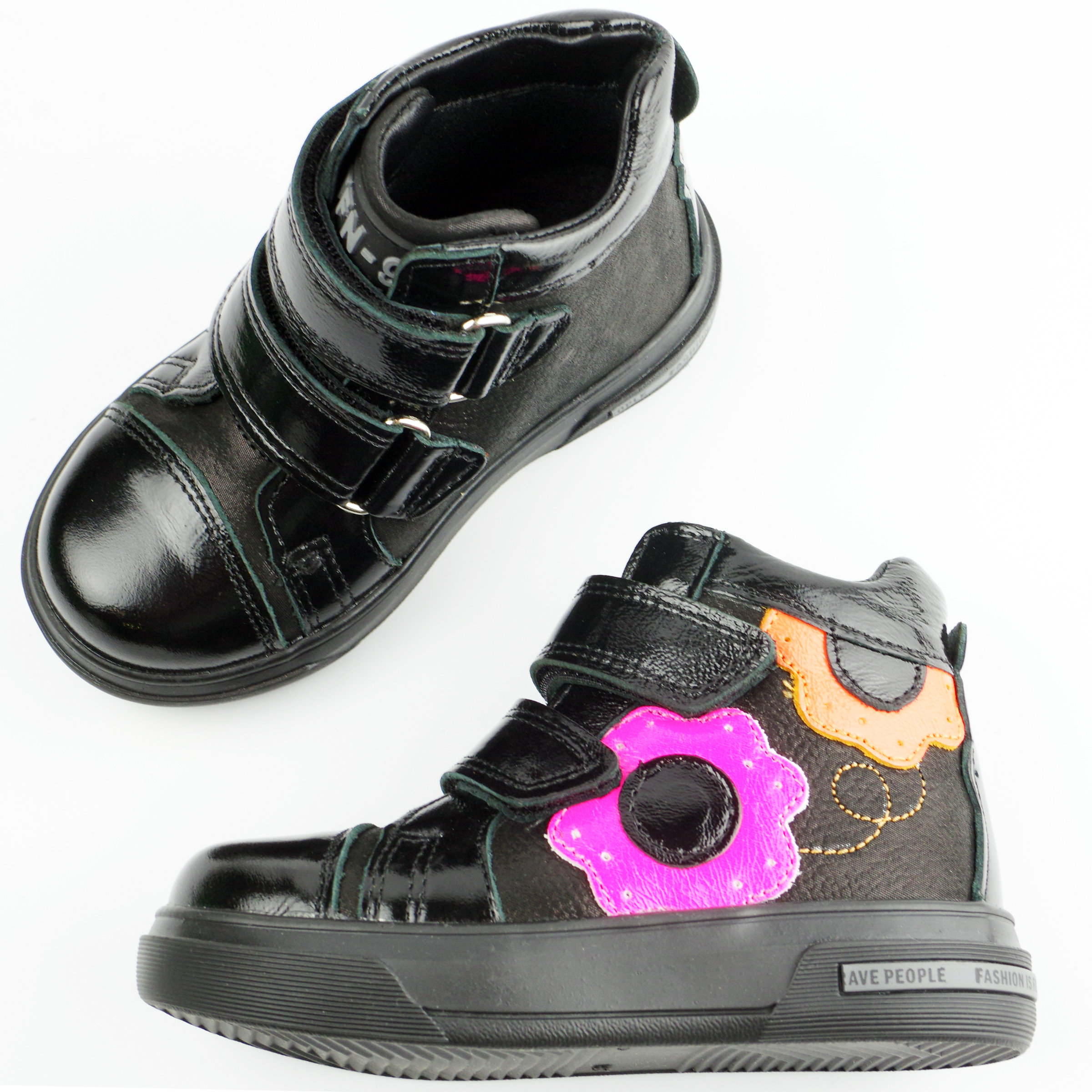 Демісезонні черевики (2137) для дівчинки, матеріал Натуральна шкіра, Чорний колір, 21-25 розміри – Sole Kids. Фото 3