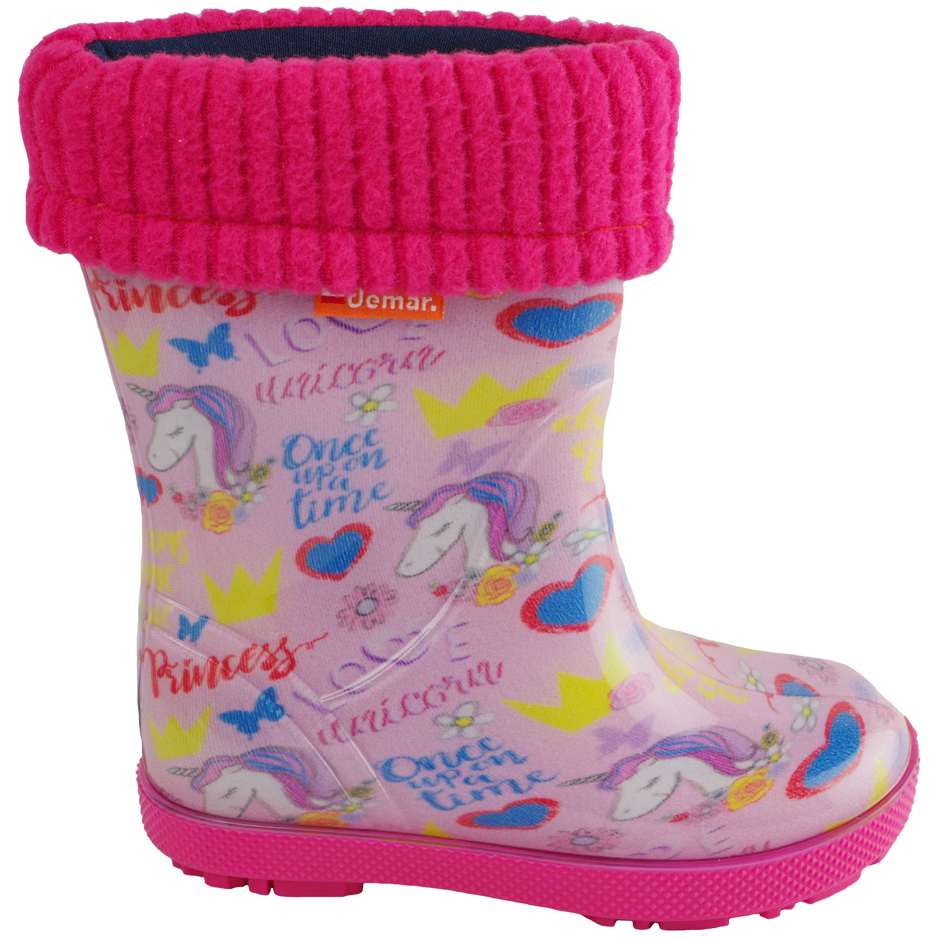 Яскраві гумові чоботи unicorn demar (2080) для дівчинки, 20-26 розміри  – Sole Kids. Фото 1