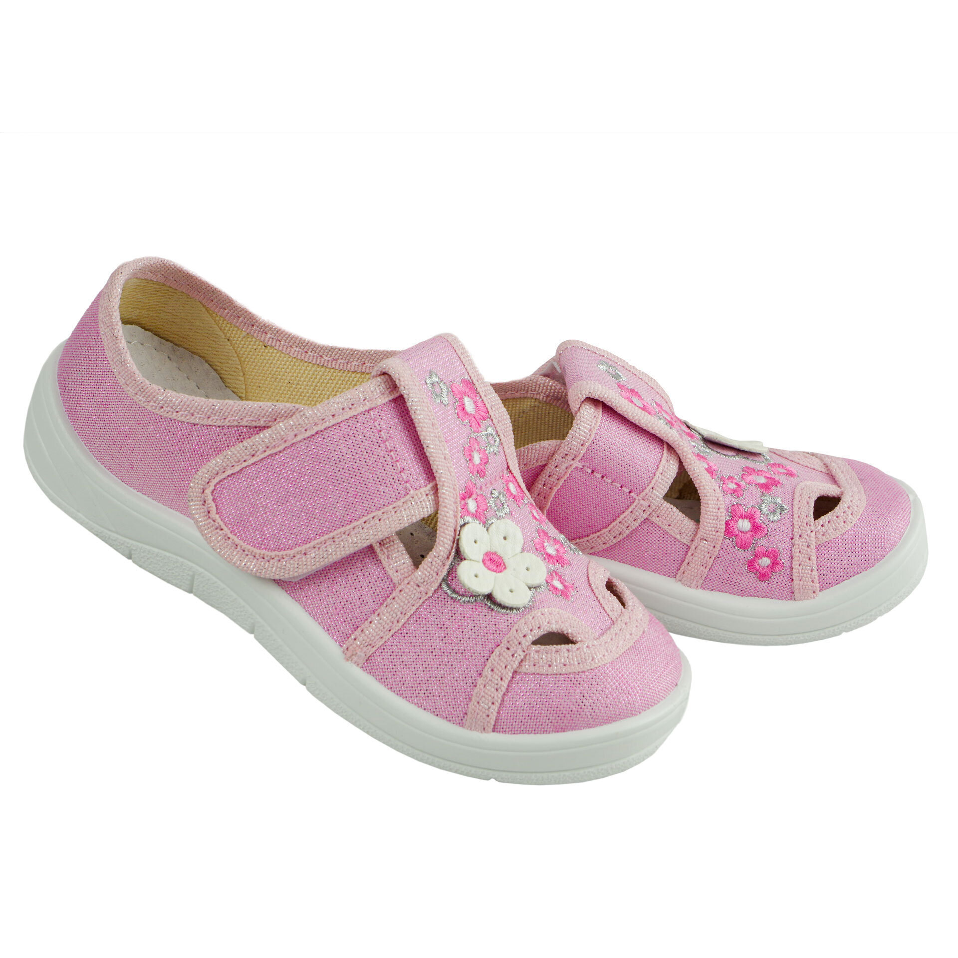 Текстильная обувь для девочек Тапочки Мила (2039) цвет Розовый 24-30 размеры – Sole Kids. Фото 2