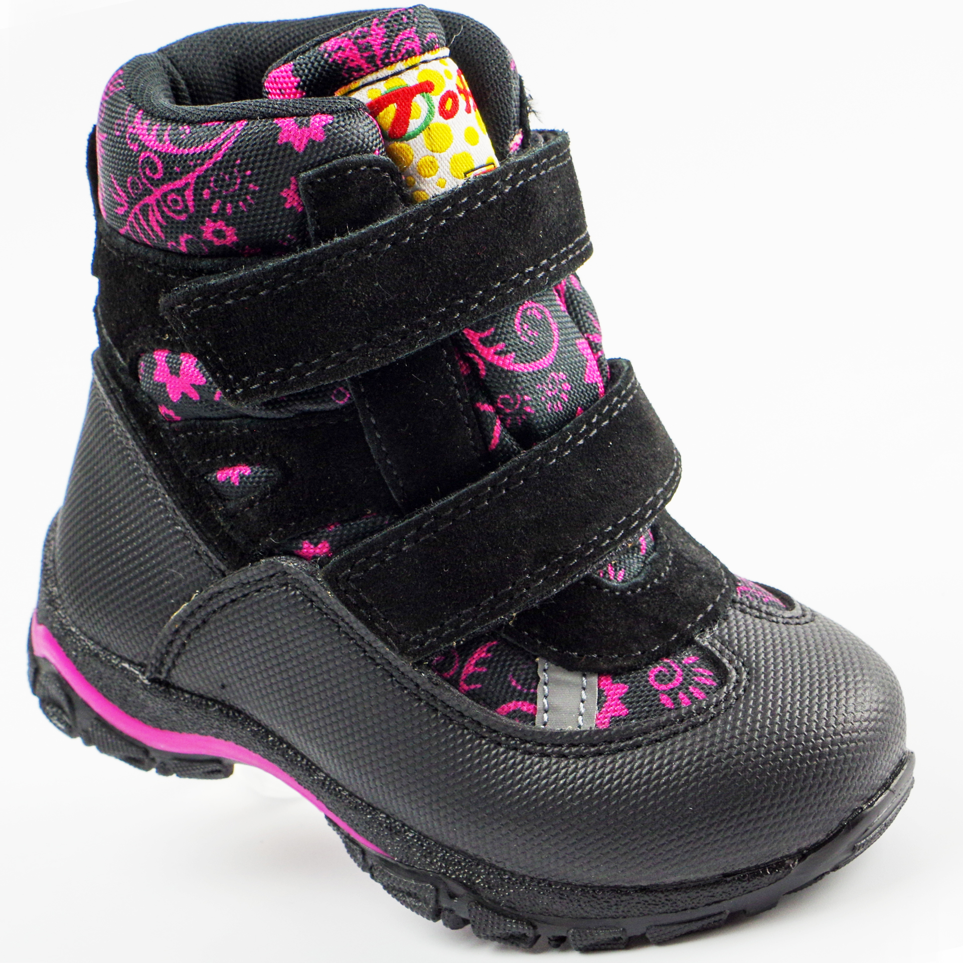 Мембранные зимние ботинки (2150) материал Мембрана, цвет Черный  для девочки 22-25 размеры – Sole Kids, Днепр. Фото 1