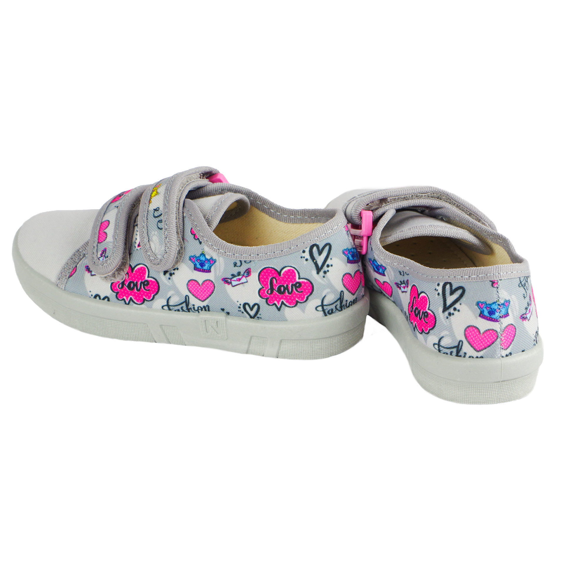 Текстильная обувь для девочек Тапочки Ellis (1988) цвет Серый 26-32 размеры – Sole Kids. Фото 2