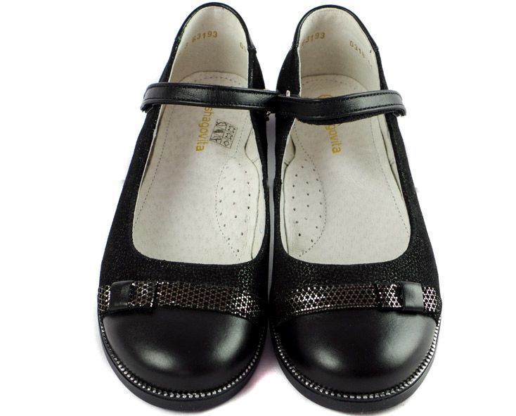 Туфли школьные (1577) материал Натуральная кожа, цвет Черный  для девочки 32-39 размеры – Sole Kids. Фото 3