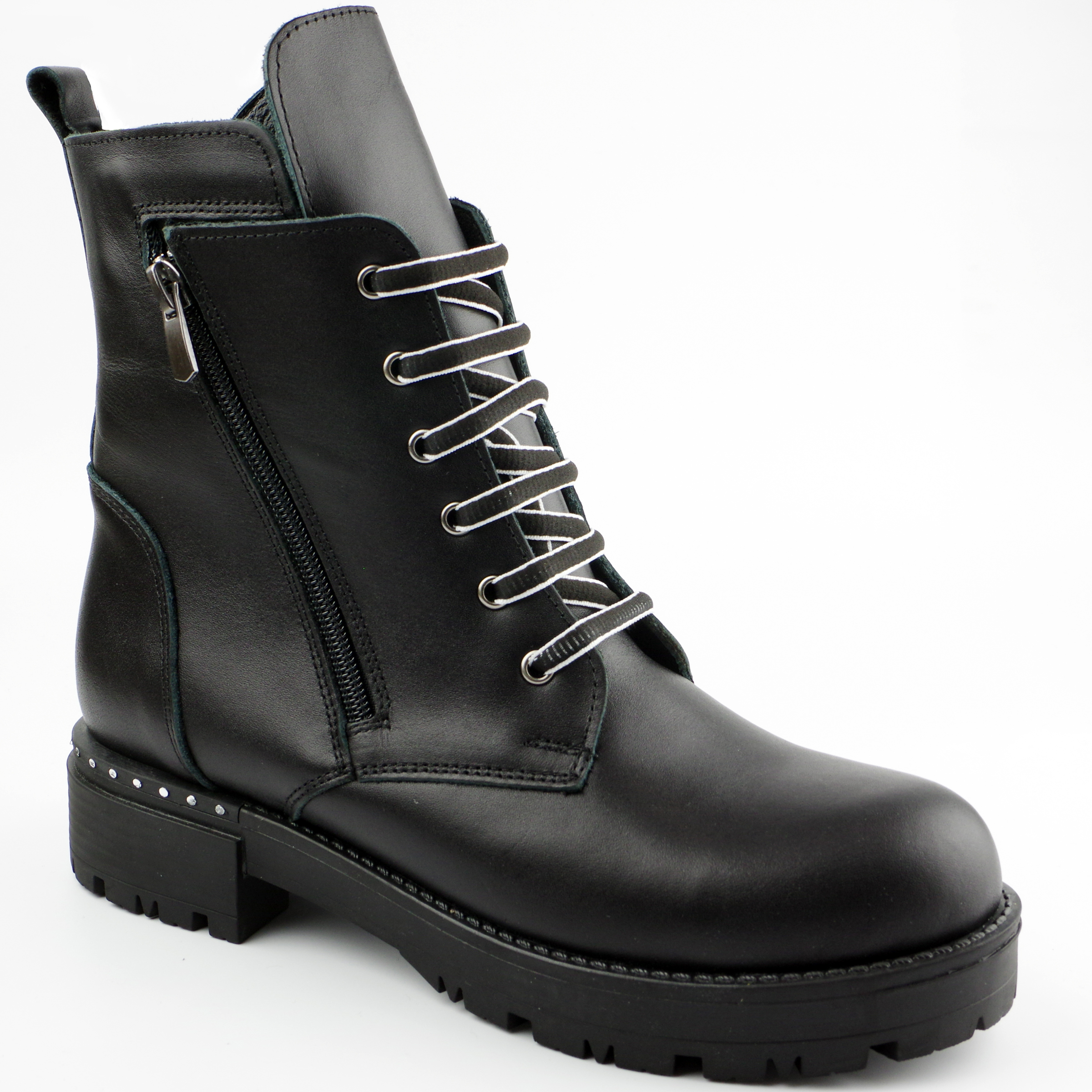 Демисезонные ботинки для подростков (2125) материал Натуральная кожа, цвет Черный  для девочки 37-39 размеры – Sole Kids. Фото 1