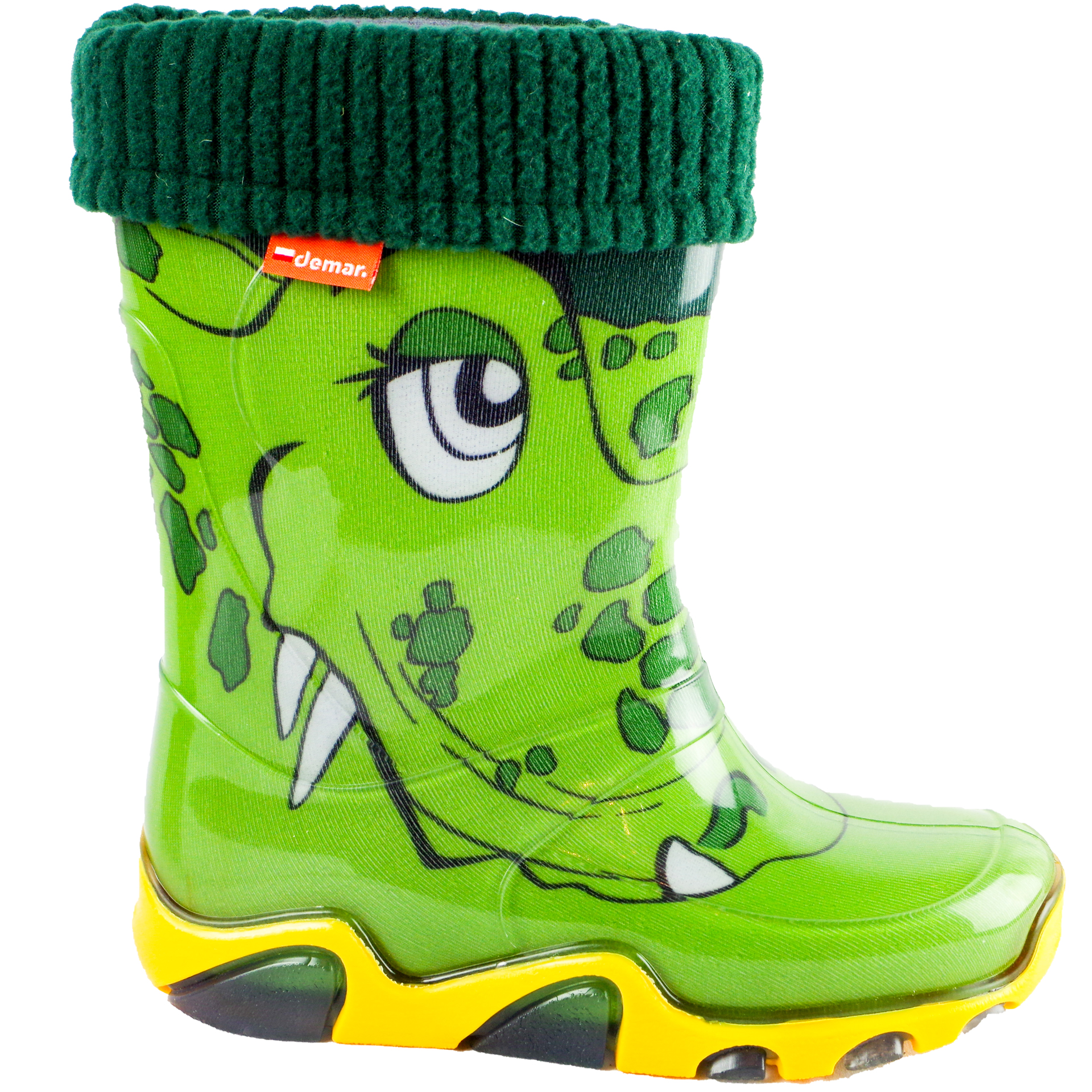 Гумові чоботи DEMAR Крокодил (1650) Зелений колір, 22-34 розміри для дітей– Sole Kids