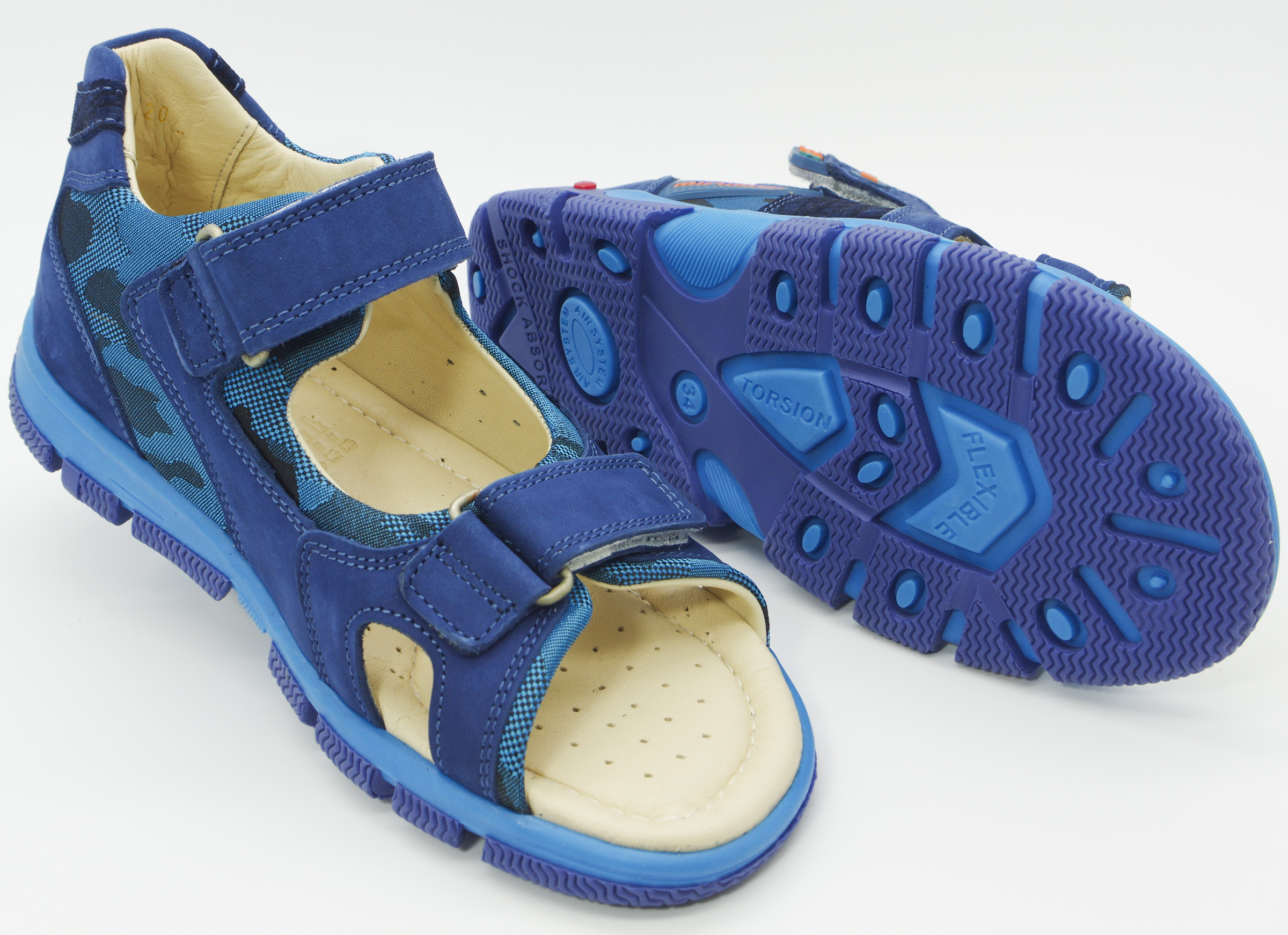 Сандалии для мальчика (2096) материал Нубук, цвет Синий  для мальчиков 31-36 размеры – Sole Kids. Фото 3