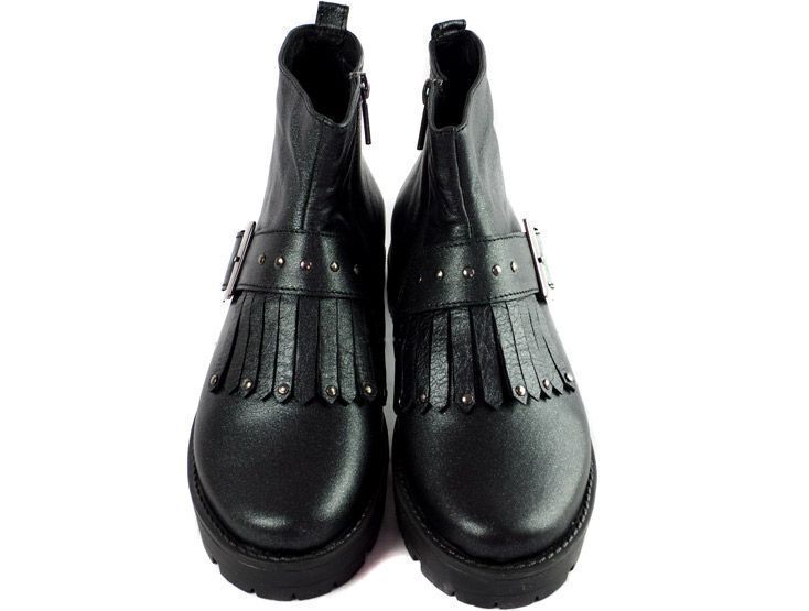 Демисезонные ботинки с молнией (1599) материал Натуральная кожа, цвет Черный  для девочки 31-37 размеры – Sole Kids. Фото 2