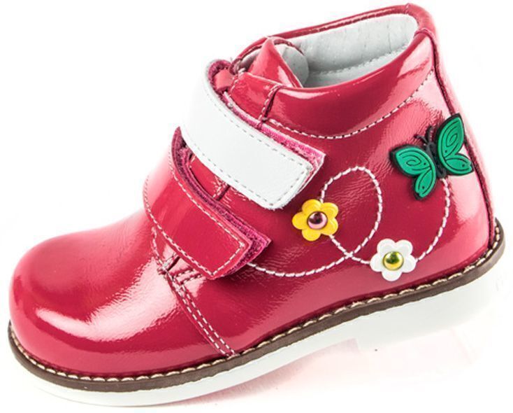 Демисезонные ботинки детские (1507) материал Лаковая кожа, цвет Красный  для девочки 23-26 размеры – Sole Kids. Фото 2